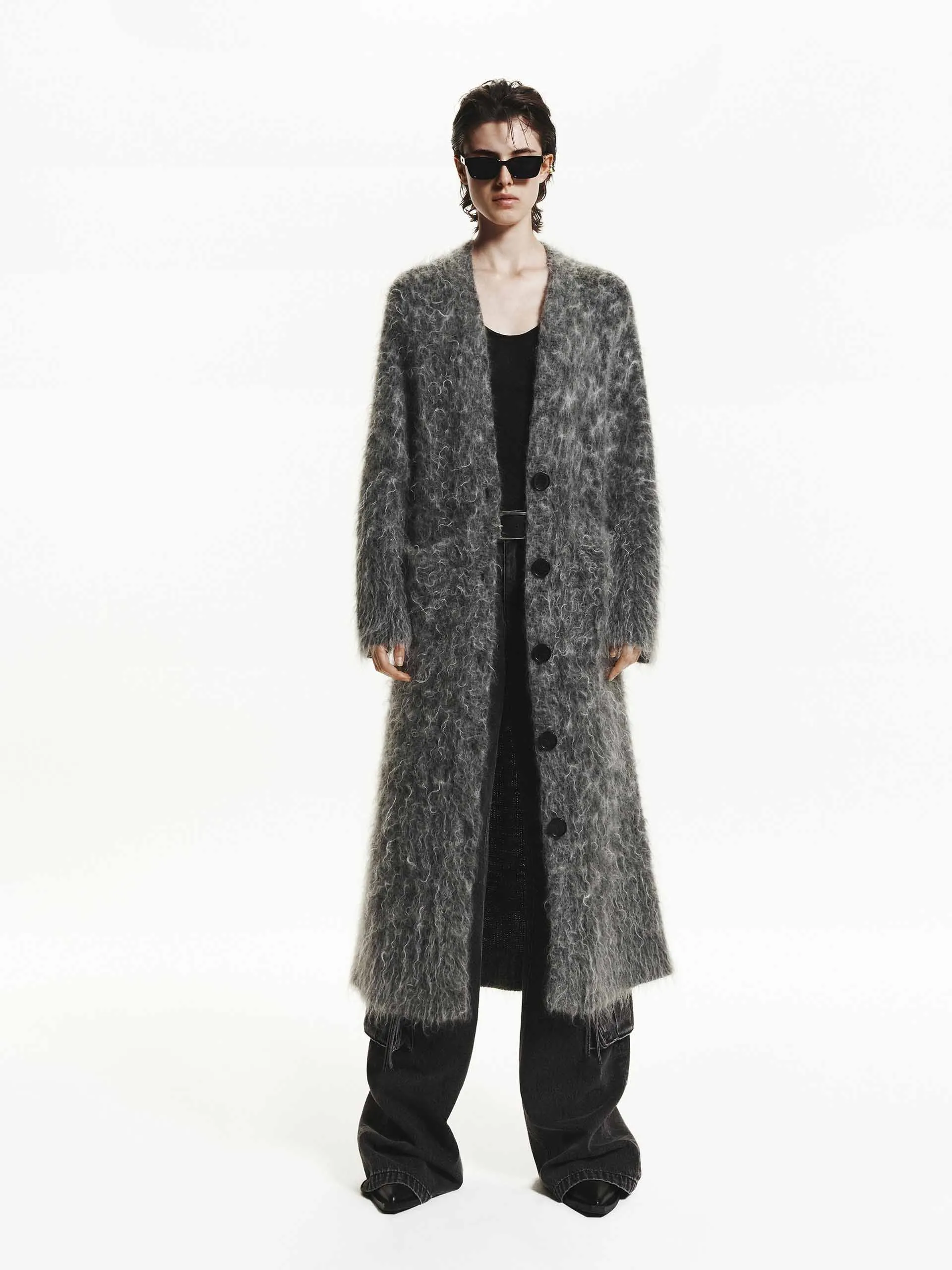 Brushed Long Cardigan sold by Mo&Co