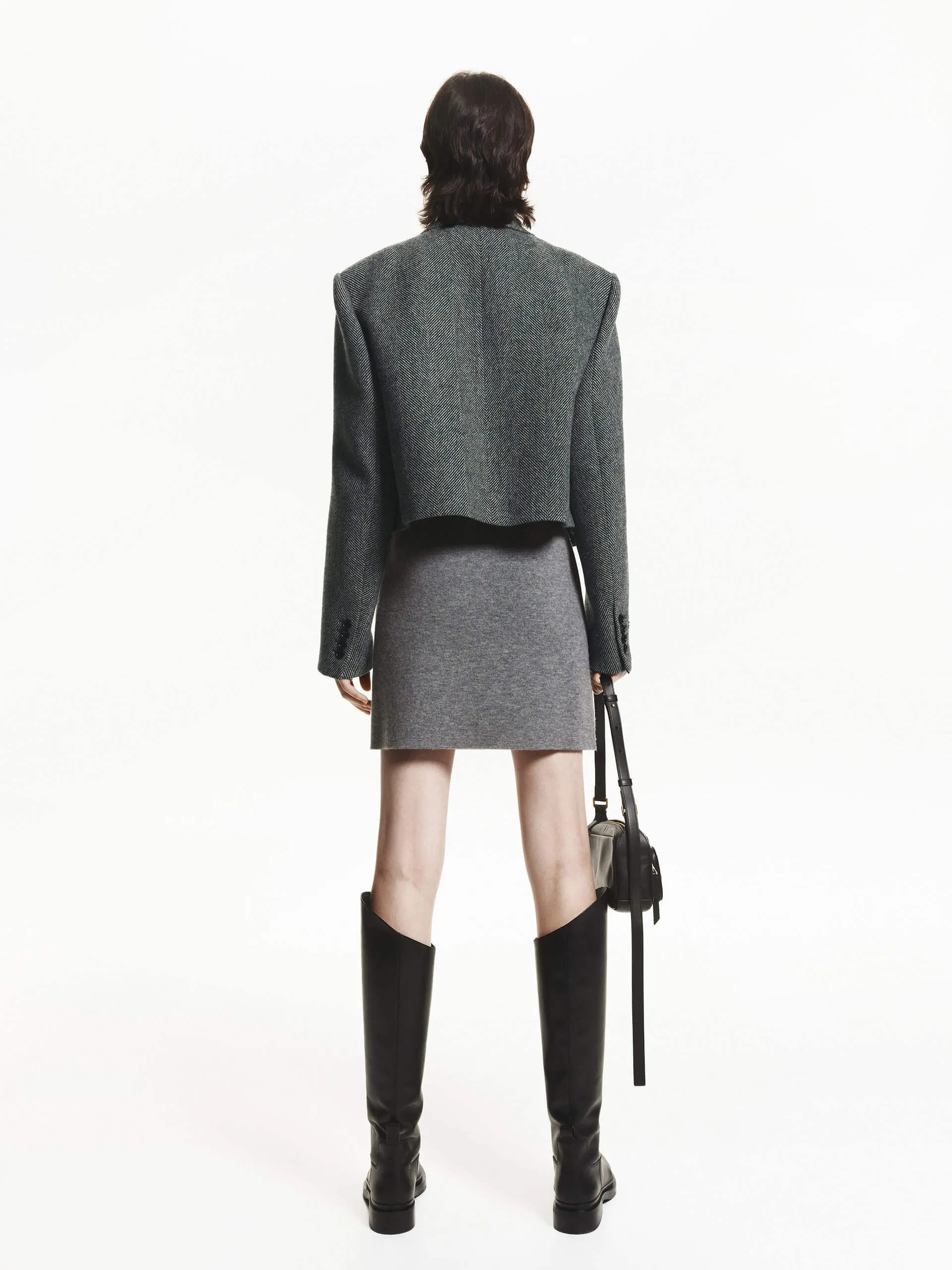 Herringbone Cropped Blazer sold by Mo&Co product image thumbnail 3