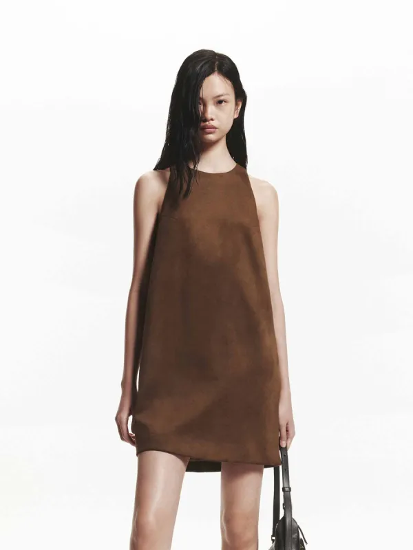 Sleeveless Suede Dress sold by Mo&Co