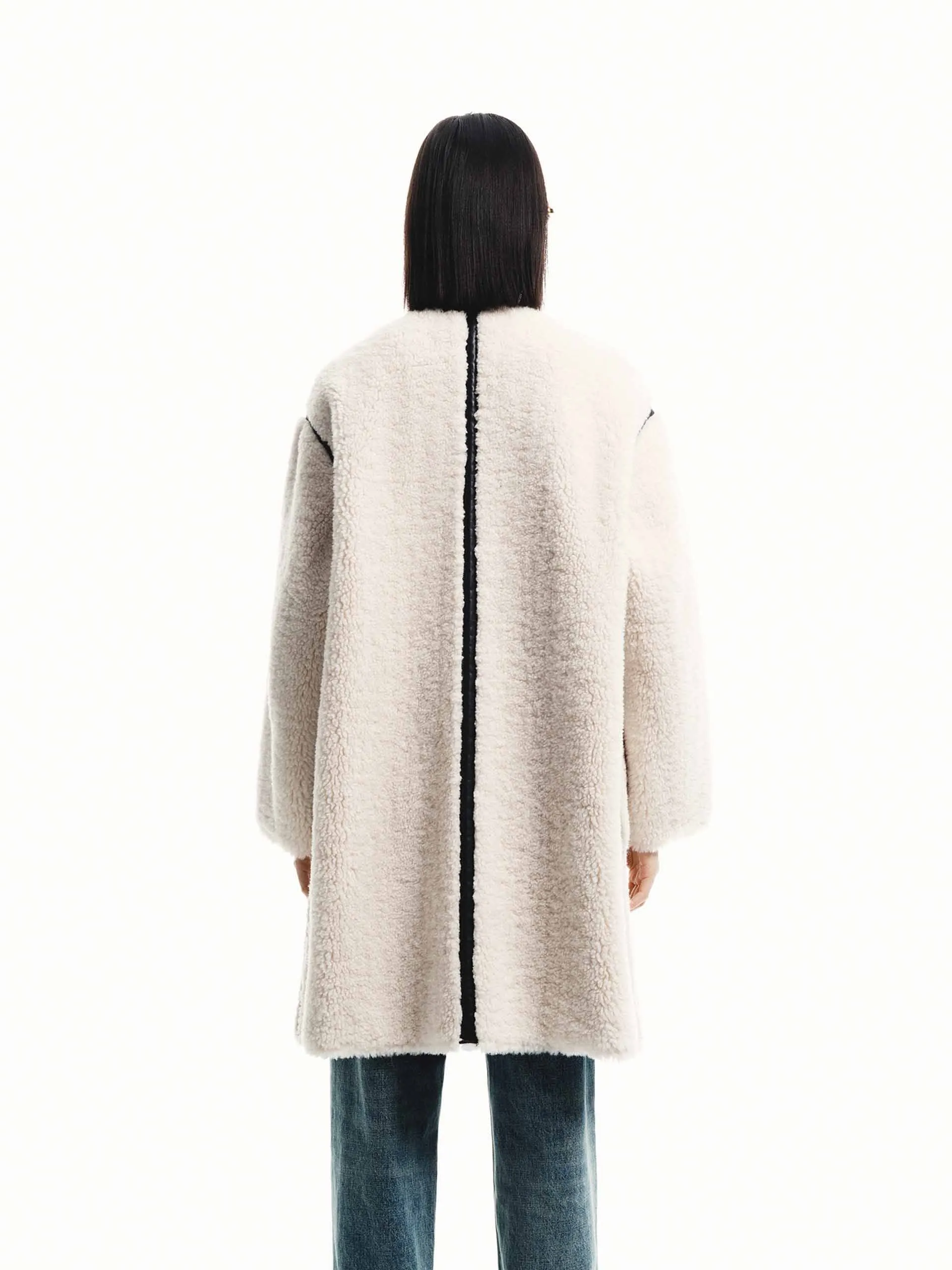 Faux Shearling Midi Coat sold by Mo&Co product image thumbnail 3