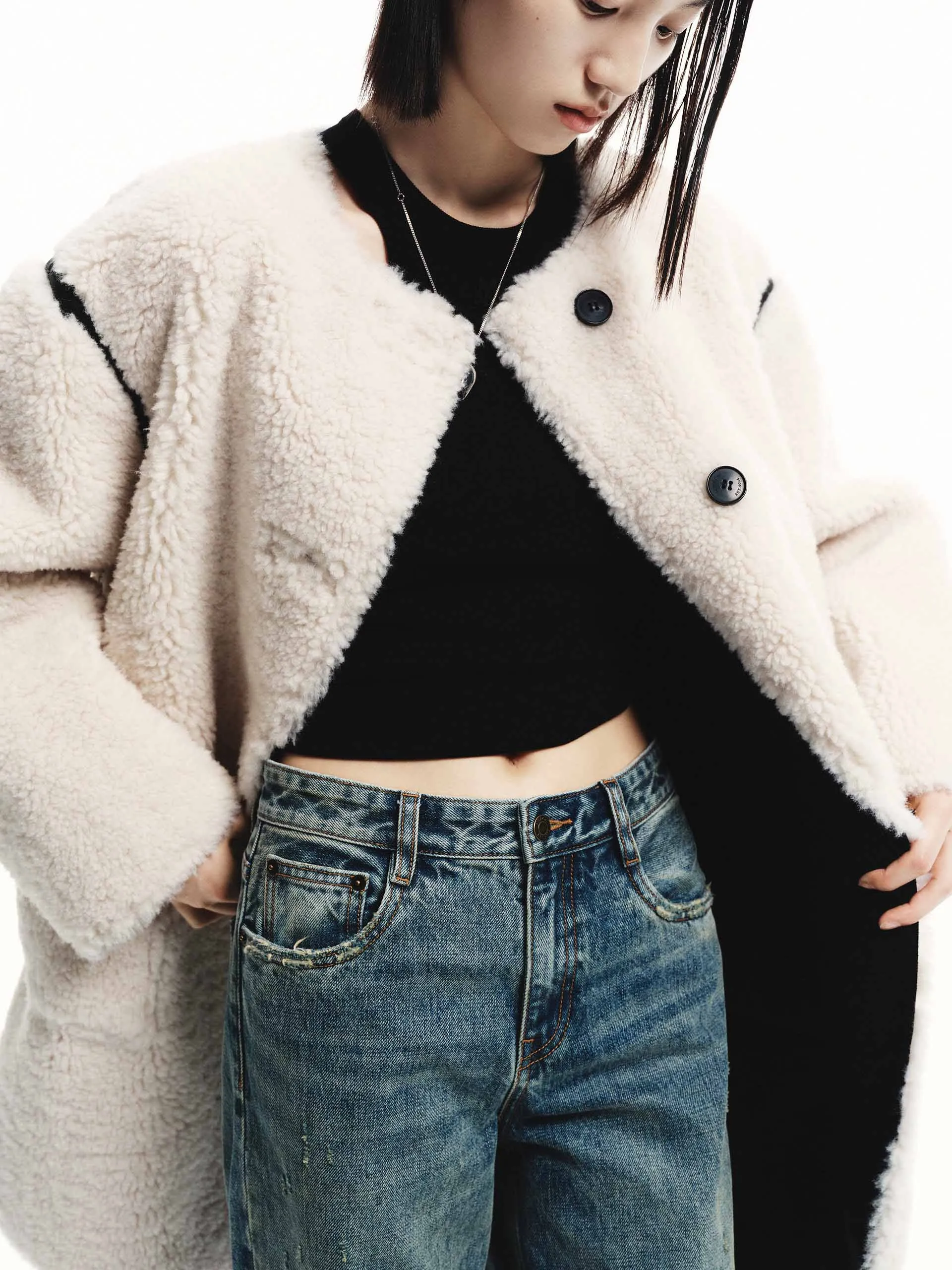 Faux Shearling Midi Coat sold by Mo&Co product image thumbnail 2