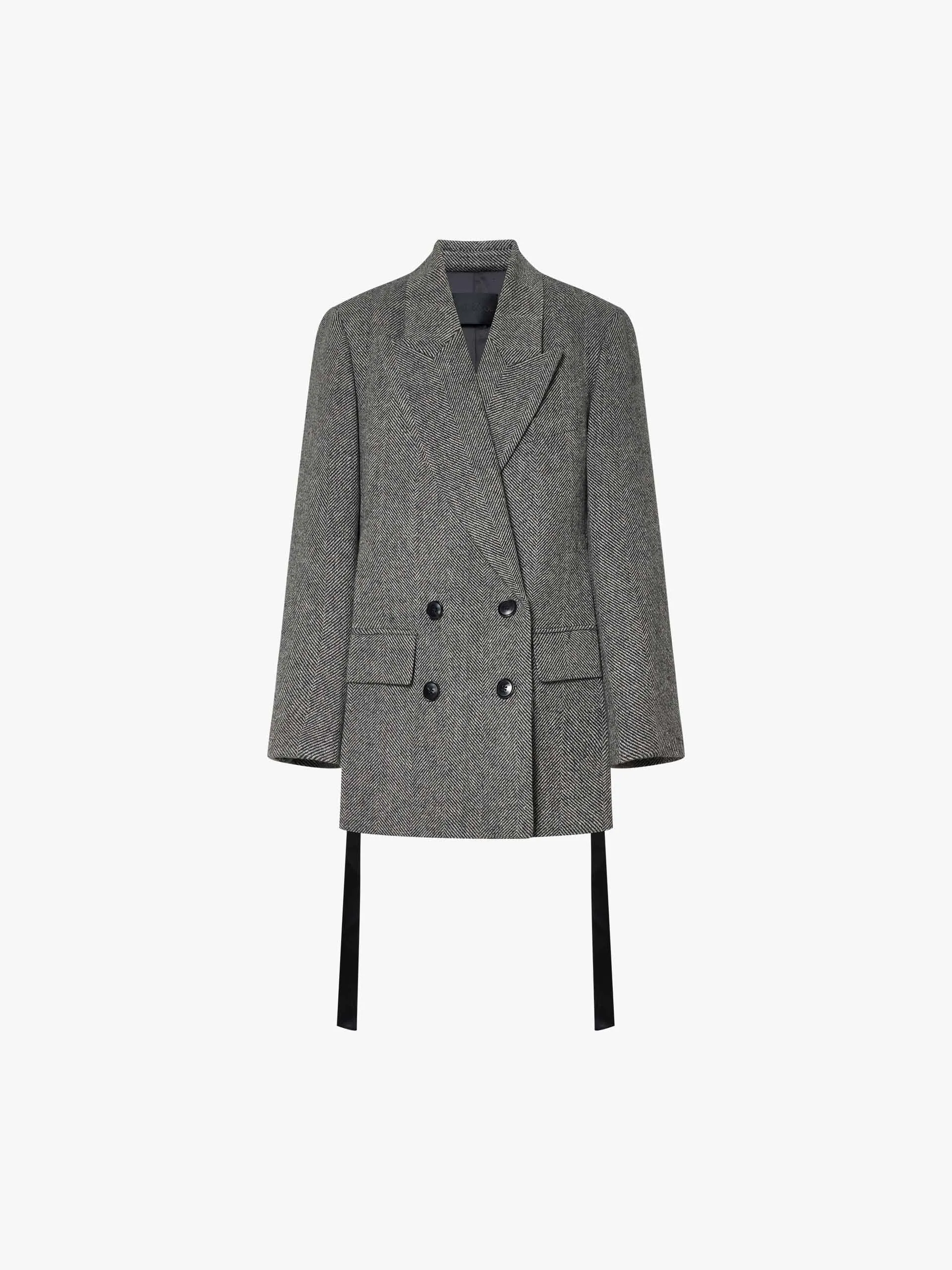 Herringbone Structured Coat sold by Mo&Co product image thumbnail 5
