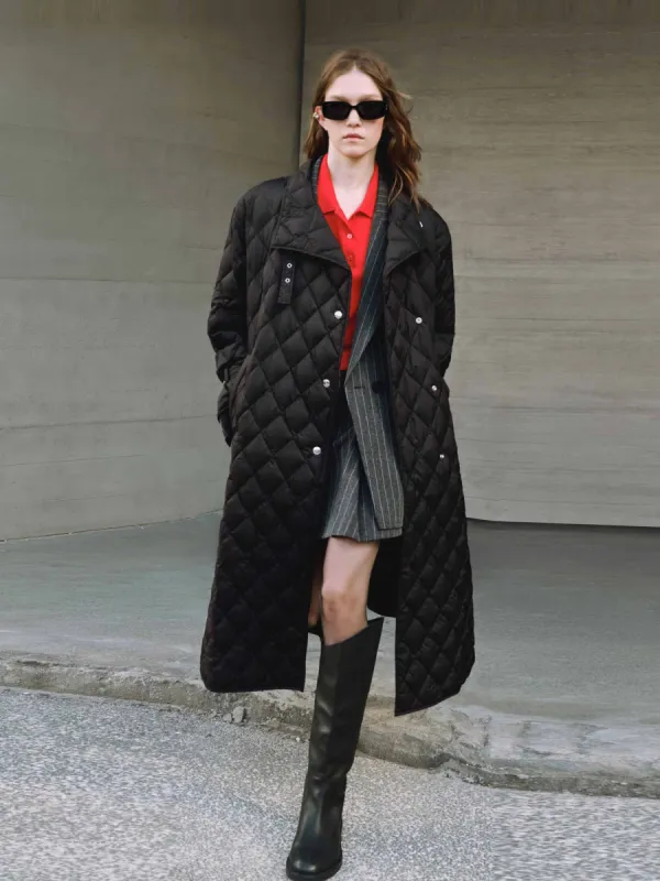 Long Quilted Down Coat sold by Mo&Co
