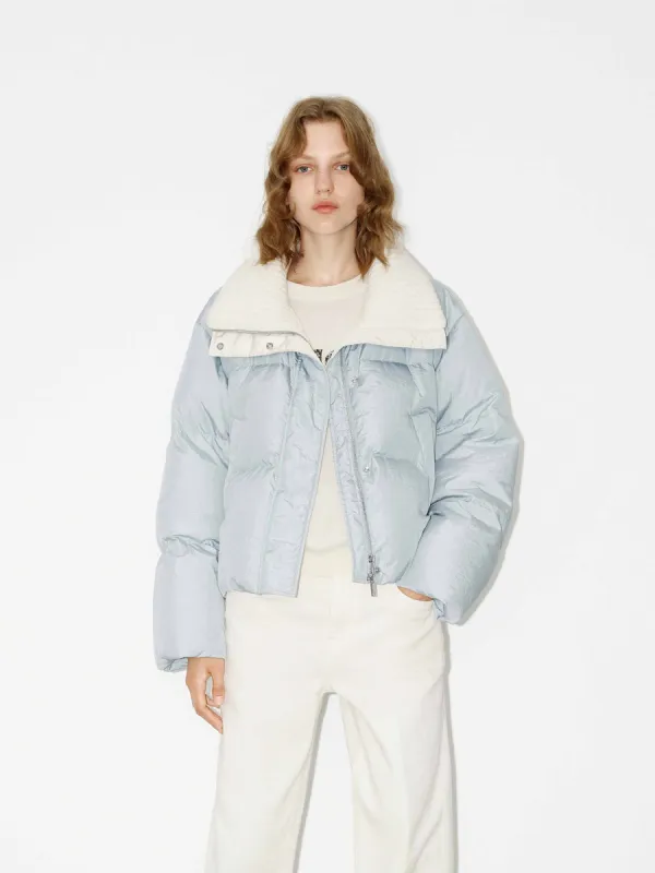 Wool Collar Short Down Jacket sold by Mo&Co