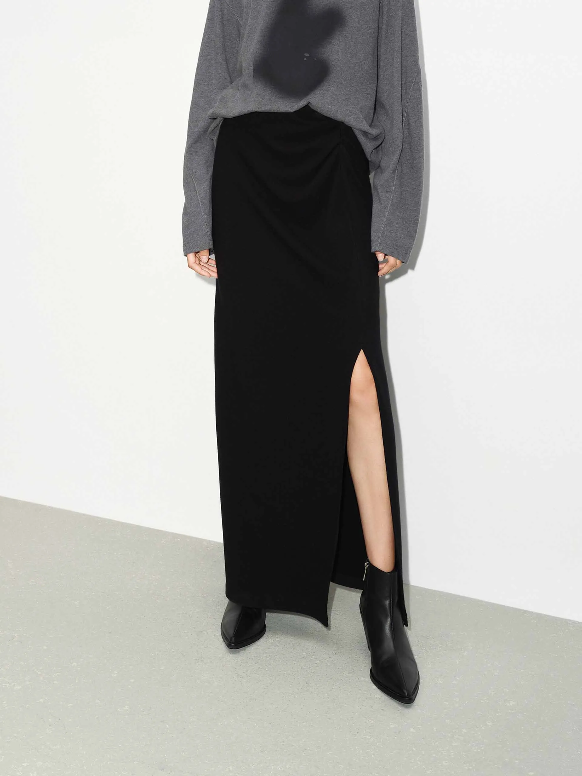 Maxi Side Slit Skirt sold by Mo&Co