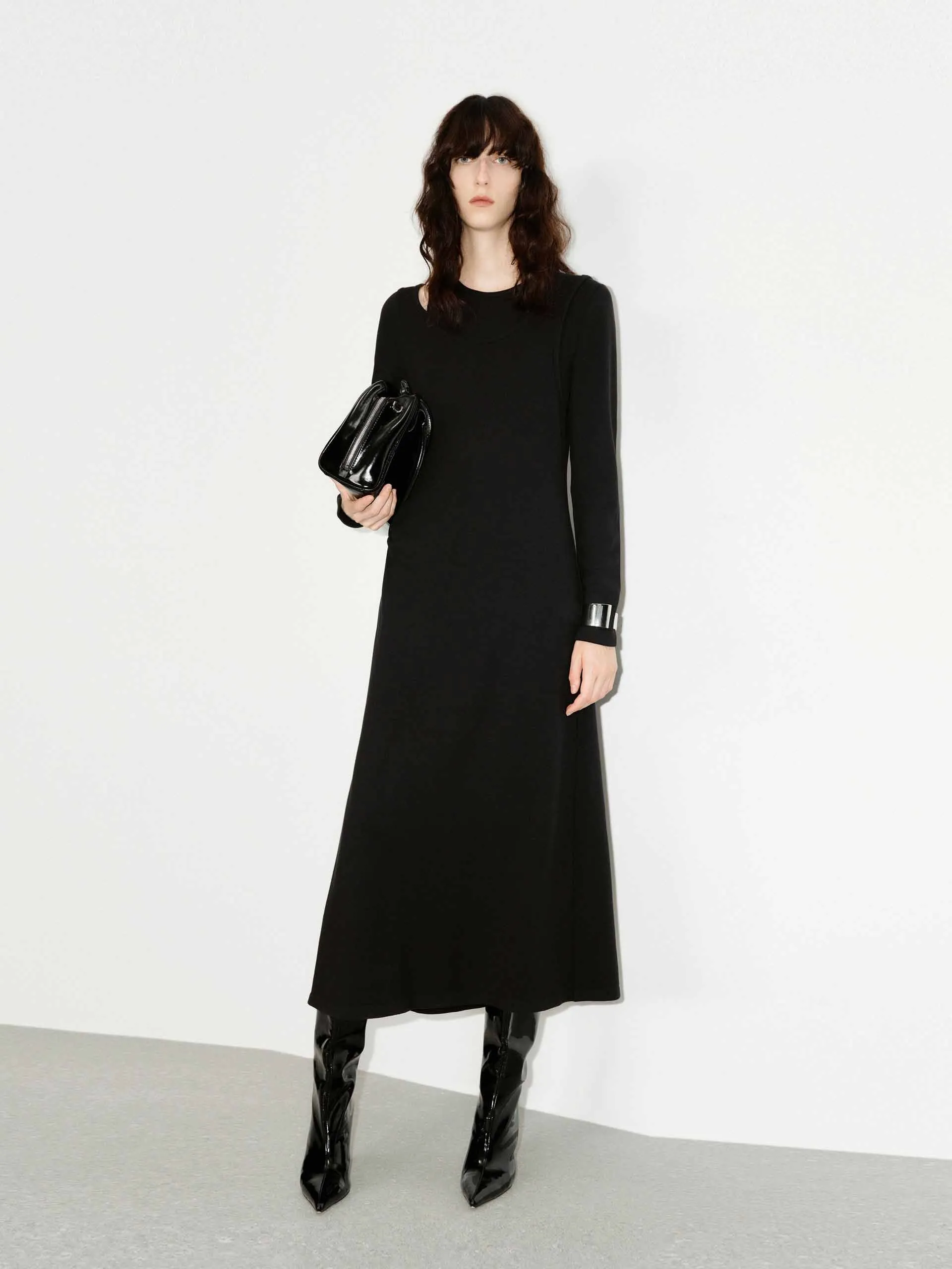 Cut Shoulder Midi Dress sold by Mo&Co product image thumbnail 2