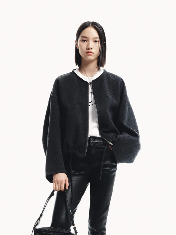 Contrast Detail Quilted Coat sold by Mo&Co