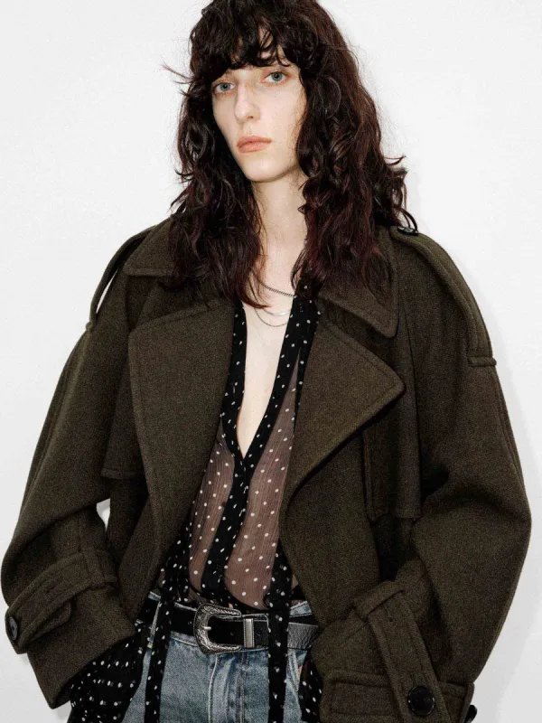 Merino Wool Belted Coat sold by Mo&Co