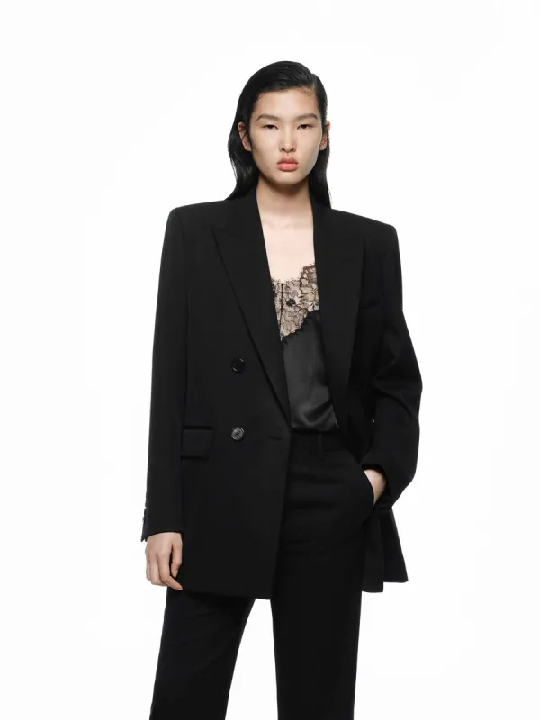 Merino Wool Structured Blazer sold by Mo&Co