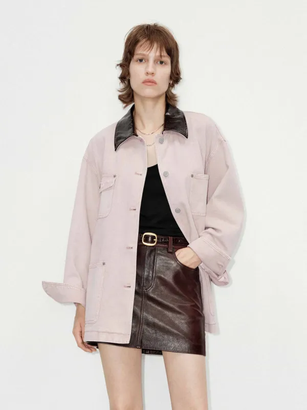 Pu Collar Cotton Jacket sold by Mo&Co