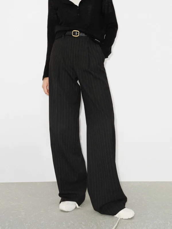 Pinstriped Wool Pants sold by Mo&Co