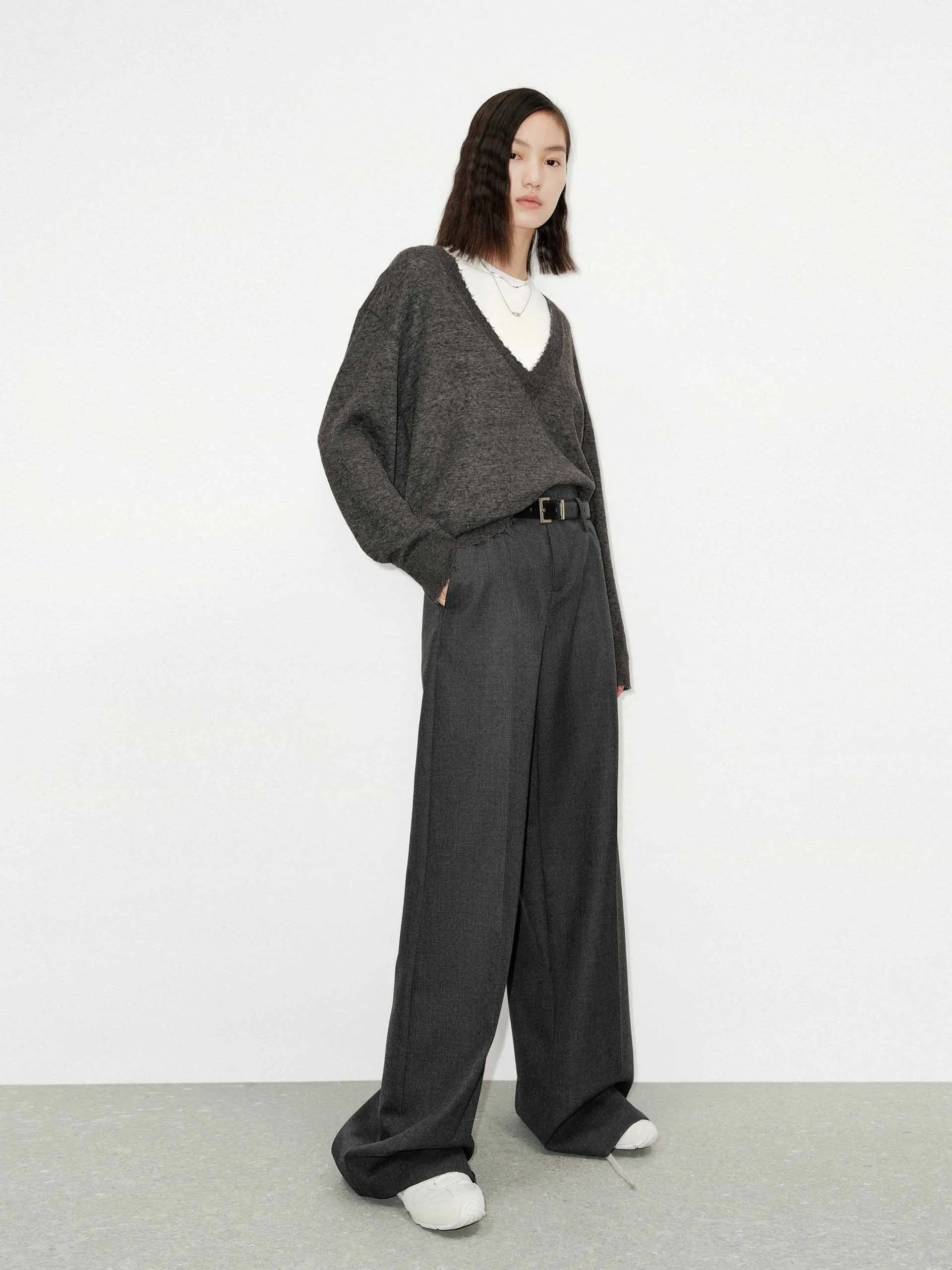 Wool Blend Belted Pants sold by Mo&Co product image thumbnail 2