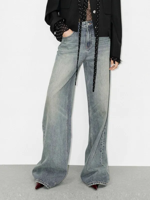 Wide Leg Cotton Jeans sold by Mo&Co