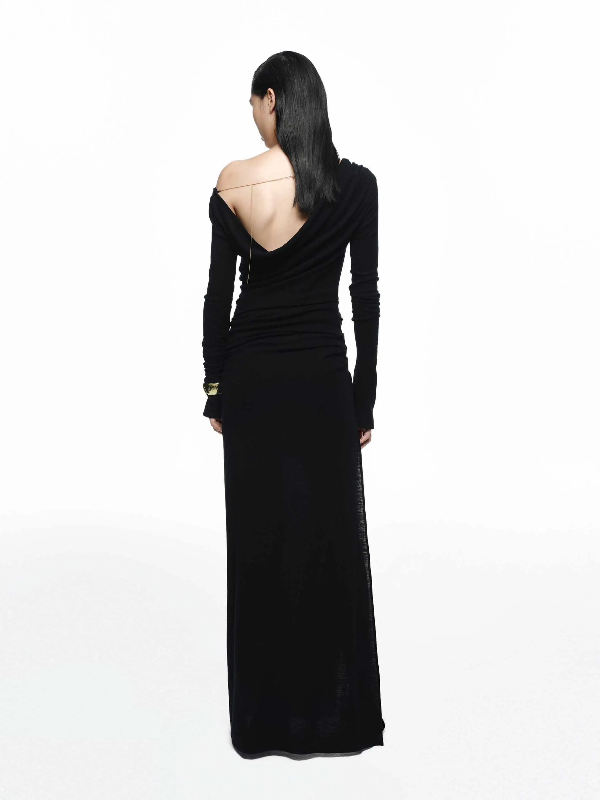 Side Slit Wool Dress sold by Mo&Co product image thumbnail 2