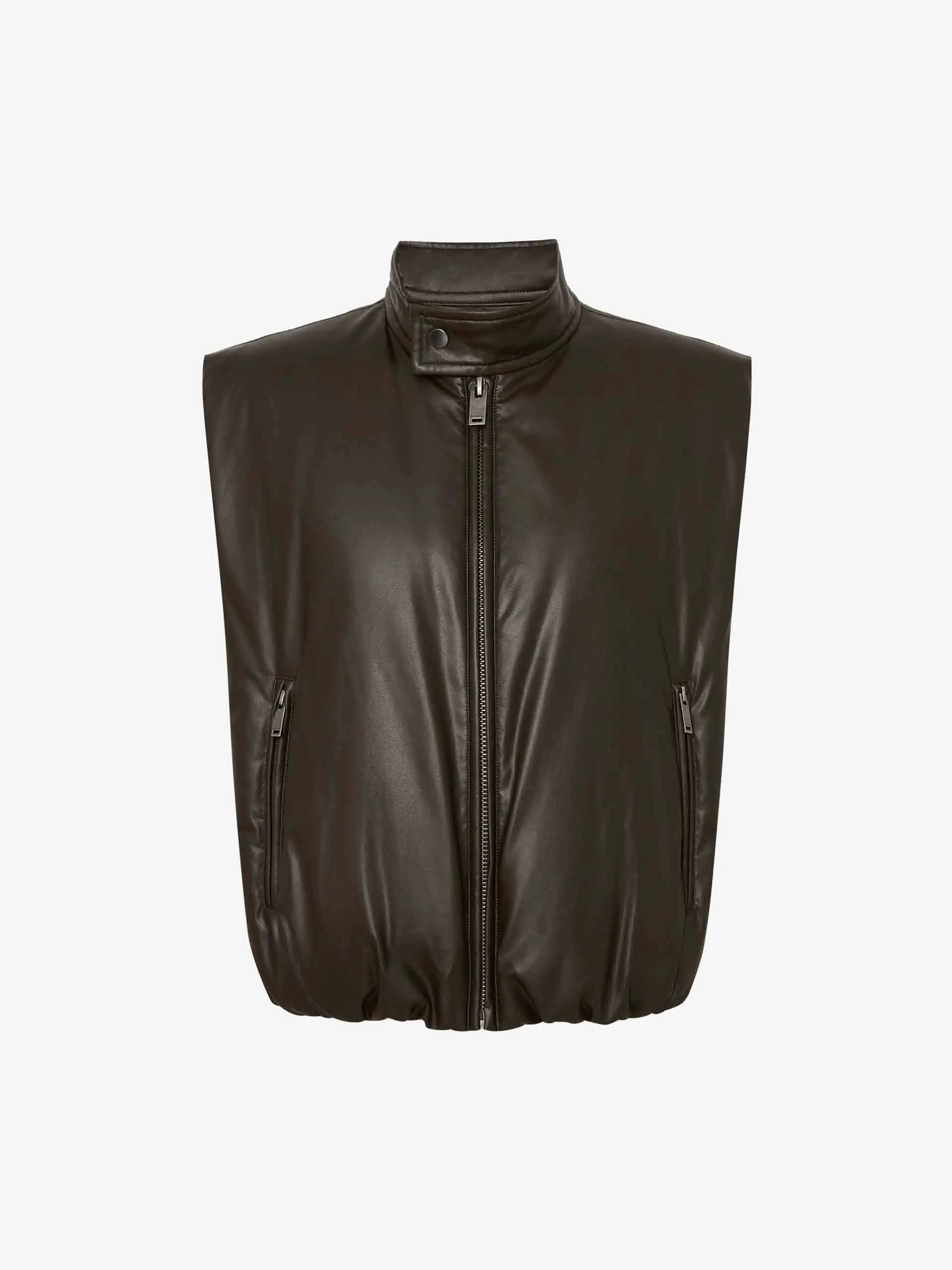 Leather Zip Down Vest sold by Mo&Co product image thumbnail 5
