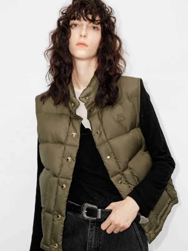 Snap Button Puffer Vest sold by Mo&Co