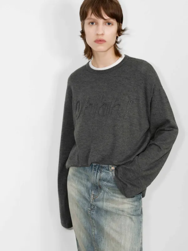 Front Letter Striped Sweater sold by Mo&Co