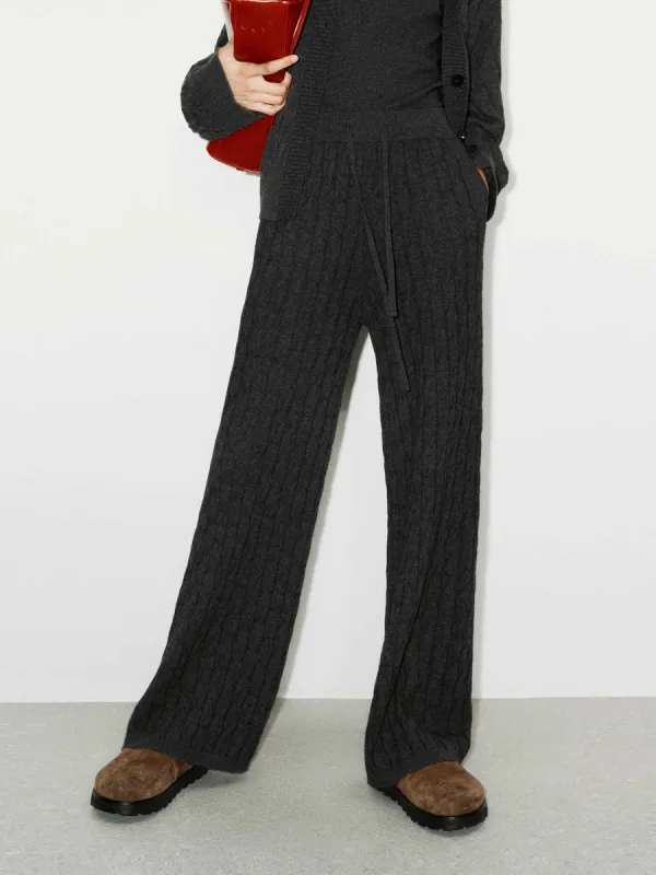 Drawstring Cable Knit Pants sold by Mo&Co