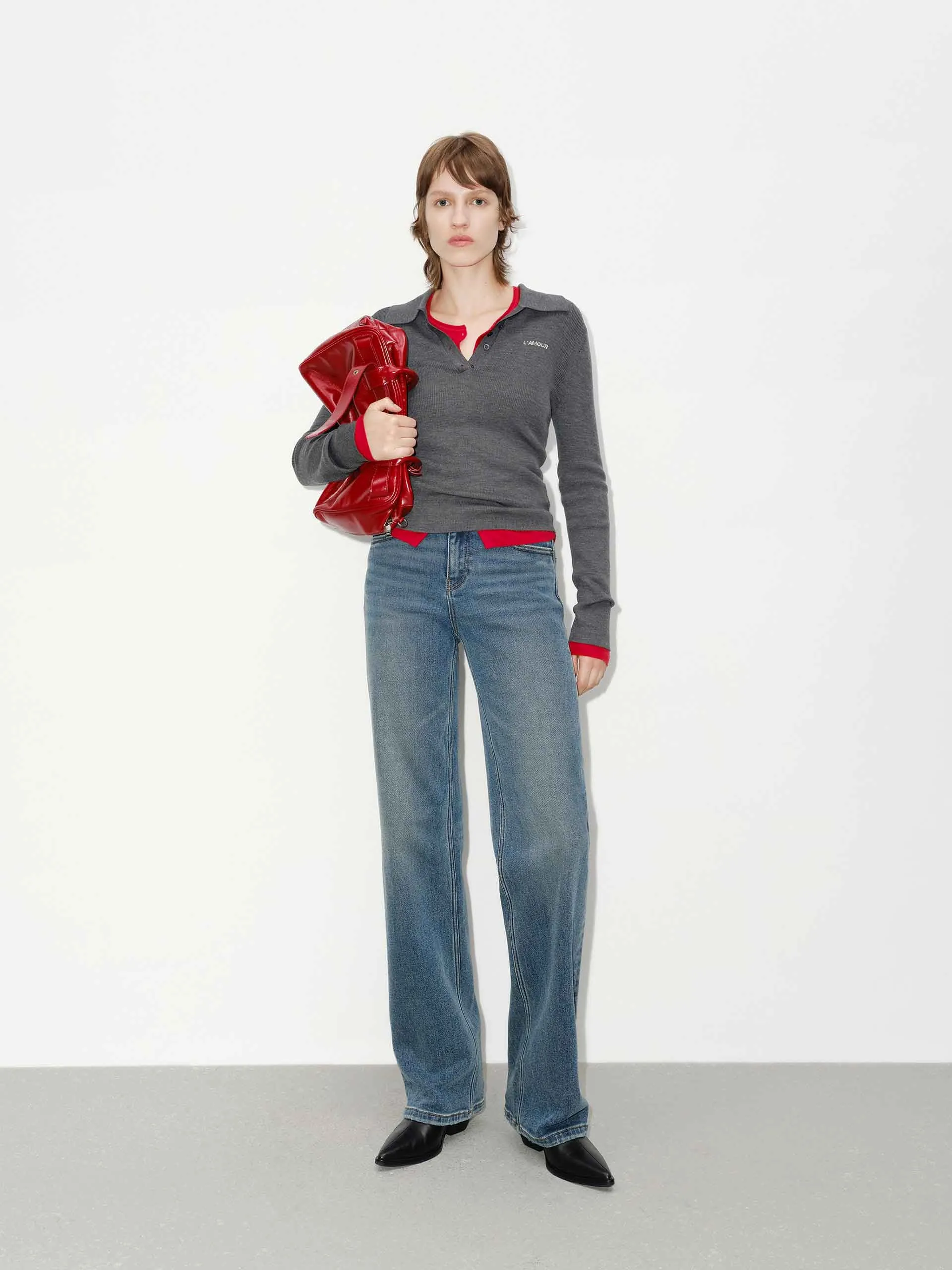 Blue Washed Straight Jeans sold by Mo&Co product image thumbnail 2