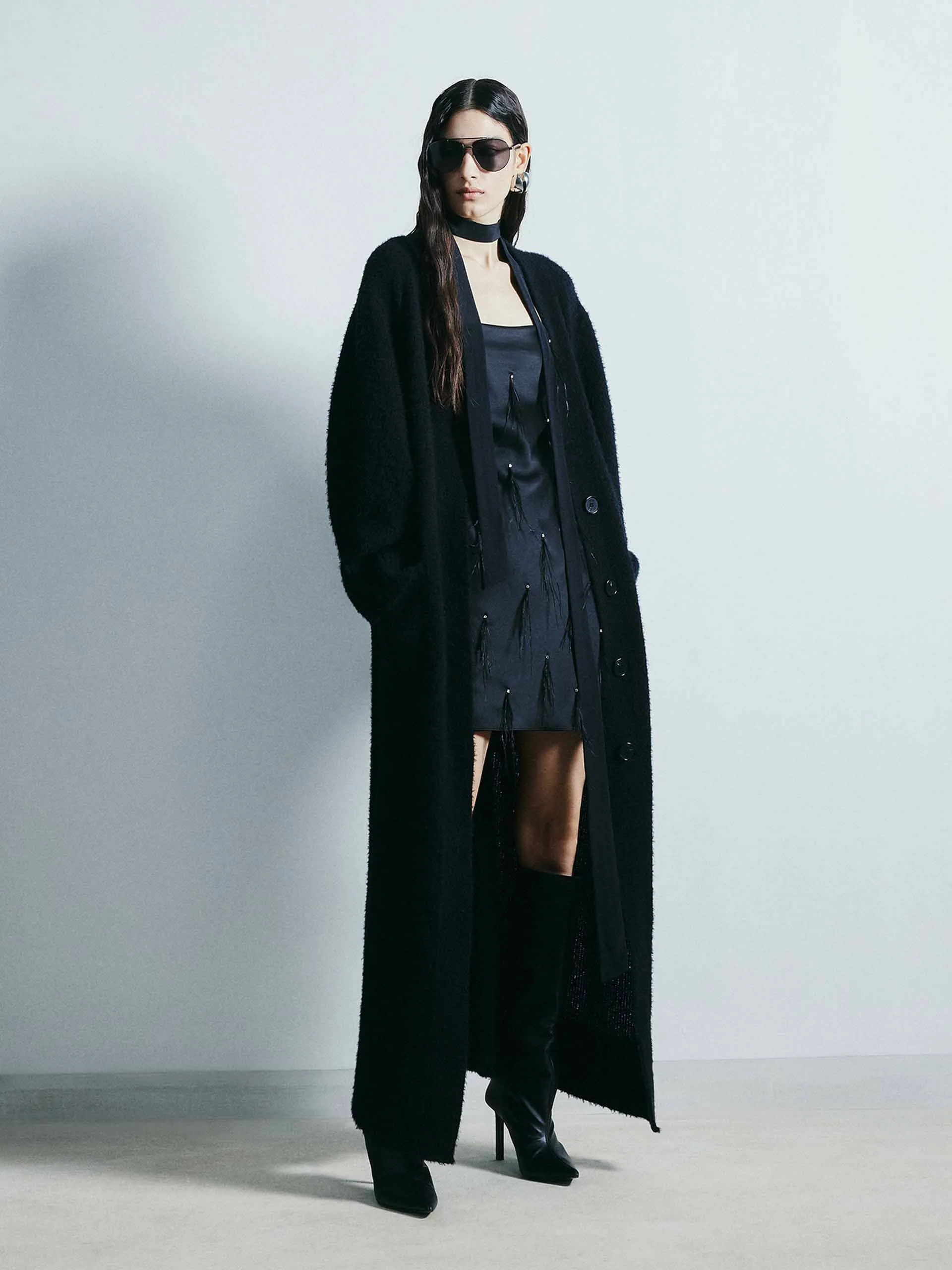 Wool Blend Long Cardigan sold by Mo&Co product image thumbnail 2