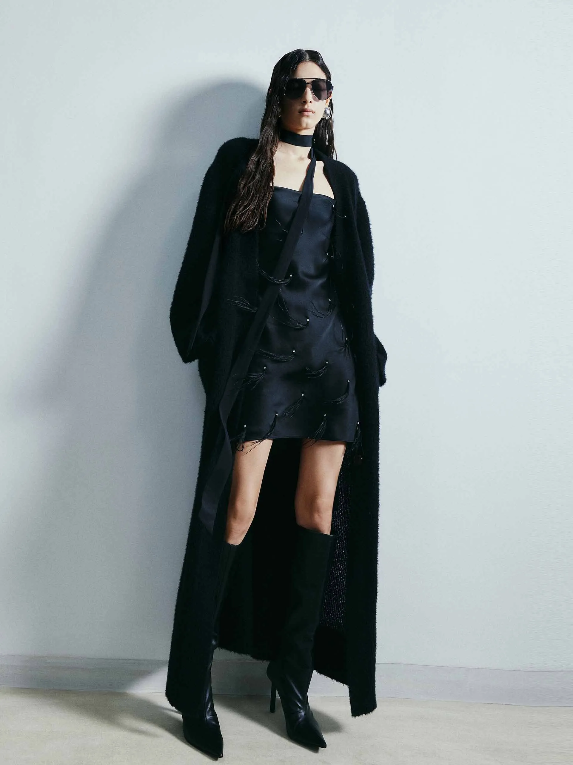 Wool Blend Long Cardigan sold by Mo&Co