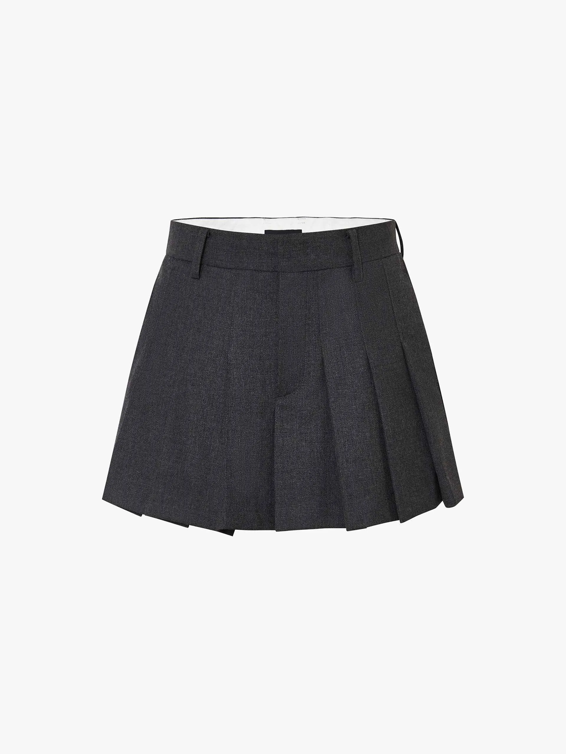 Wool Blend Pleated Mini Skirt sold by Mo&Co product image thumbnail 5