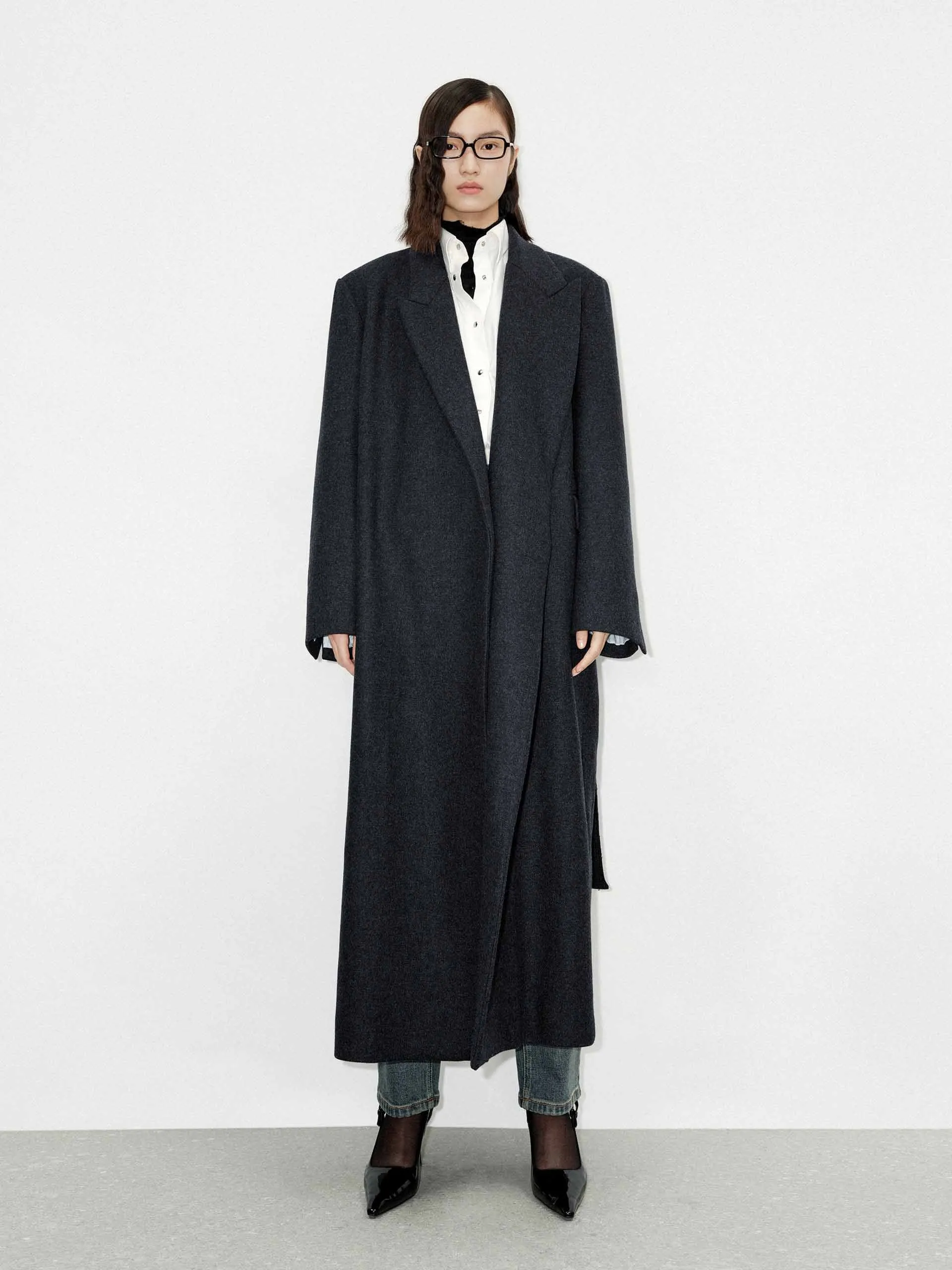 Merino Wool Long Coat sold by Mo&Co