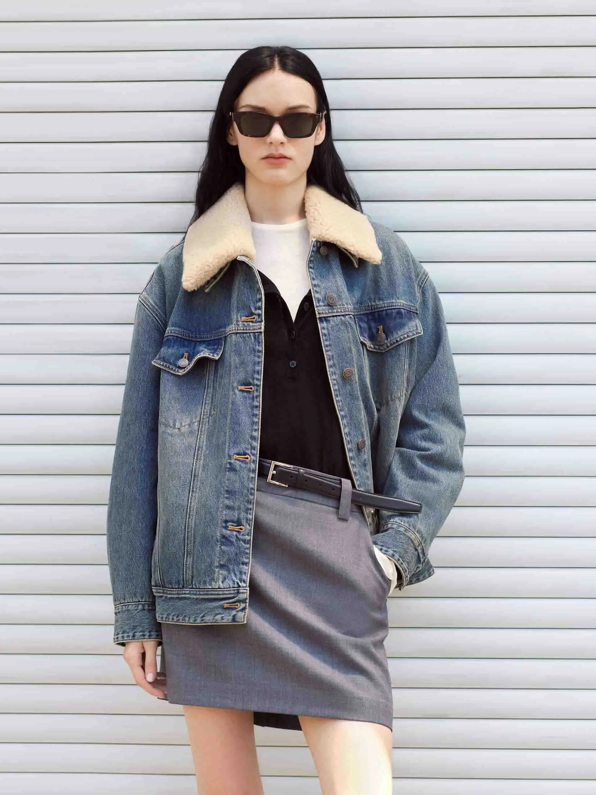 Detachable Collar Denim Jacket sold by Mo&Co