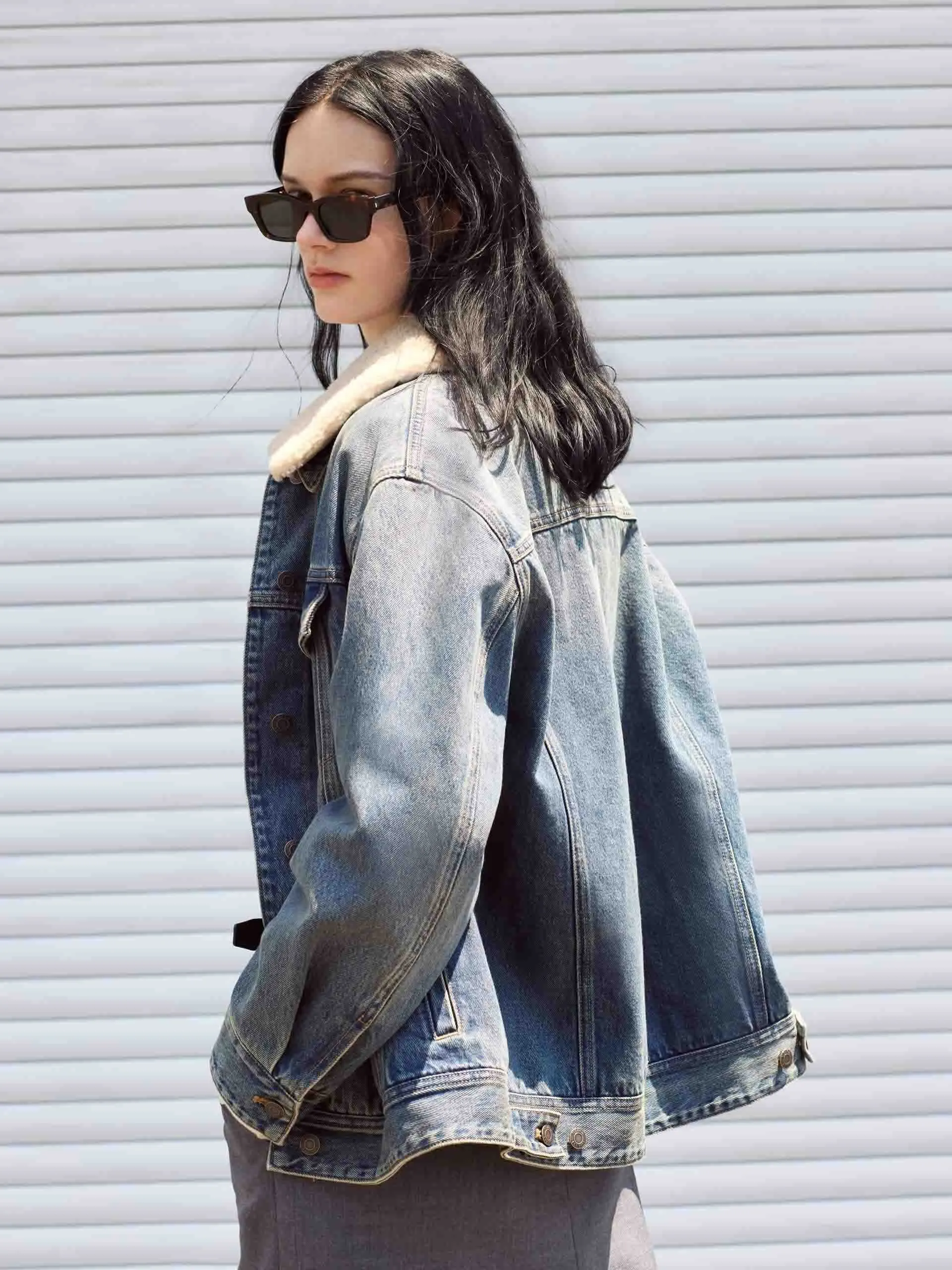 Detachable Collar Denim Jacket sold by Mo&Co product image thumbnail 3