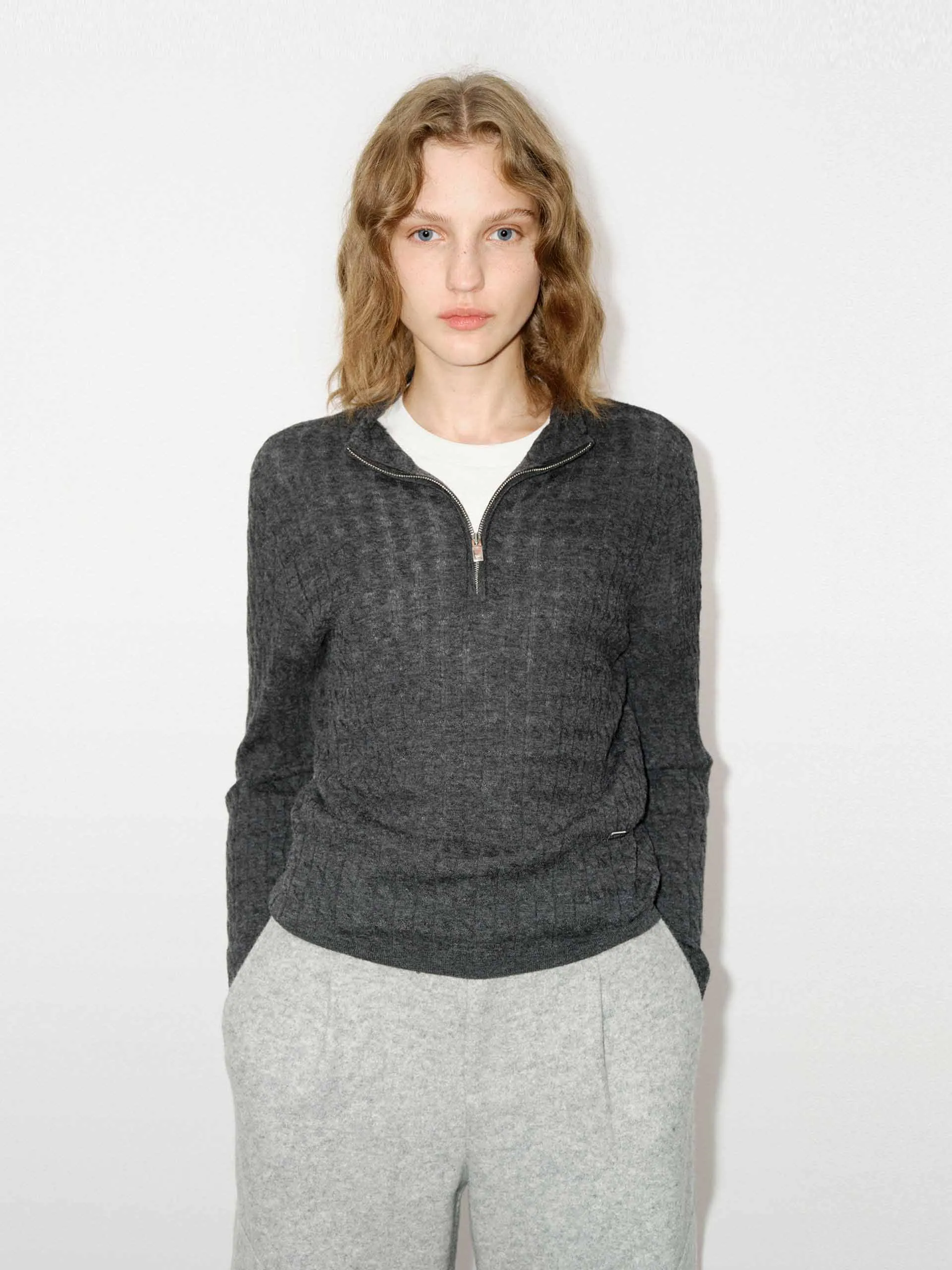 Half Zip Wool Sweater sold by Mo&Co