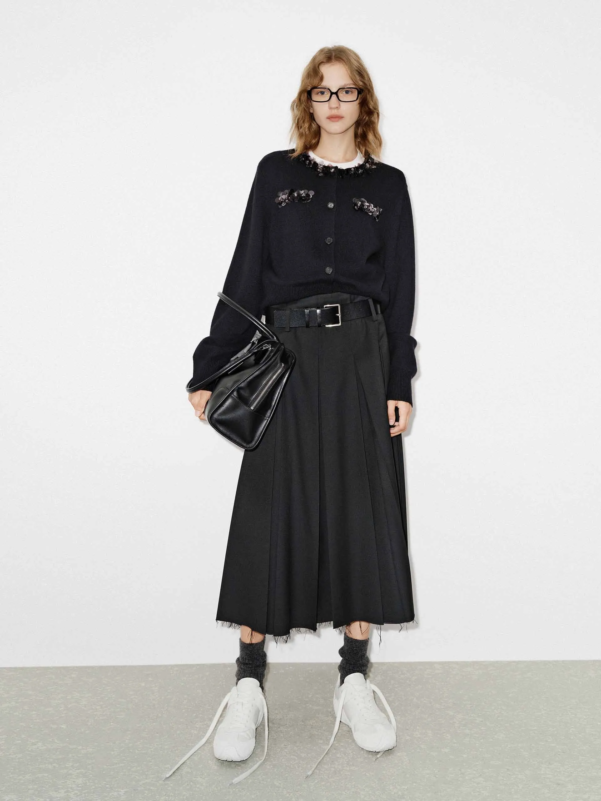 Button Closure Sequin Cardigan sold by Mo&Co product image thumbnail 2