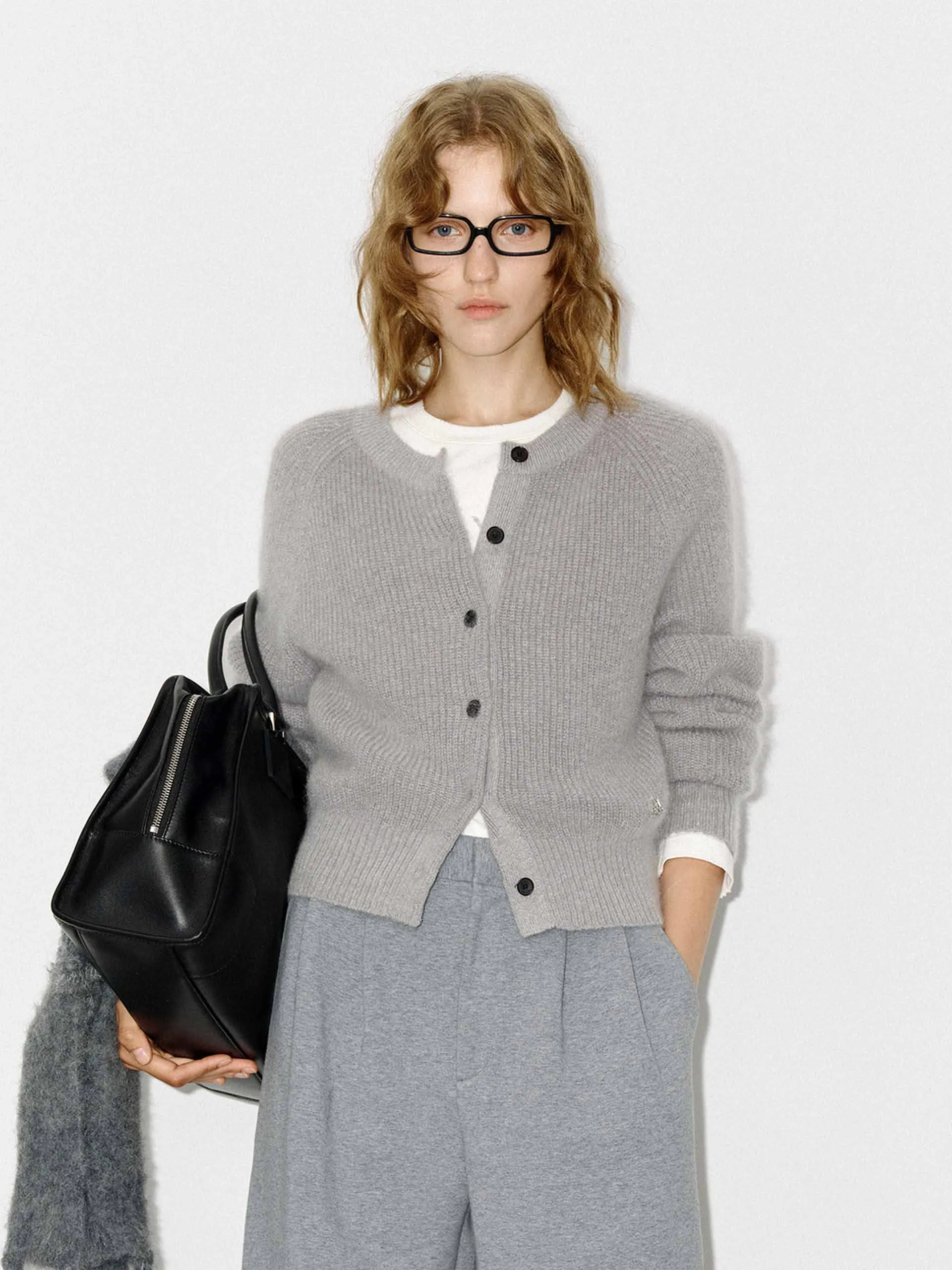 Fluffy Textured Knit Cardigan sold by Mo&Co