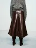 Leather A-line Cut Skirt sold by Mo&Co