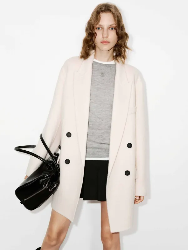 Tailored Wool Blend Midi Coat sold by Mo&Co