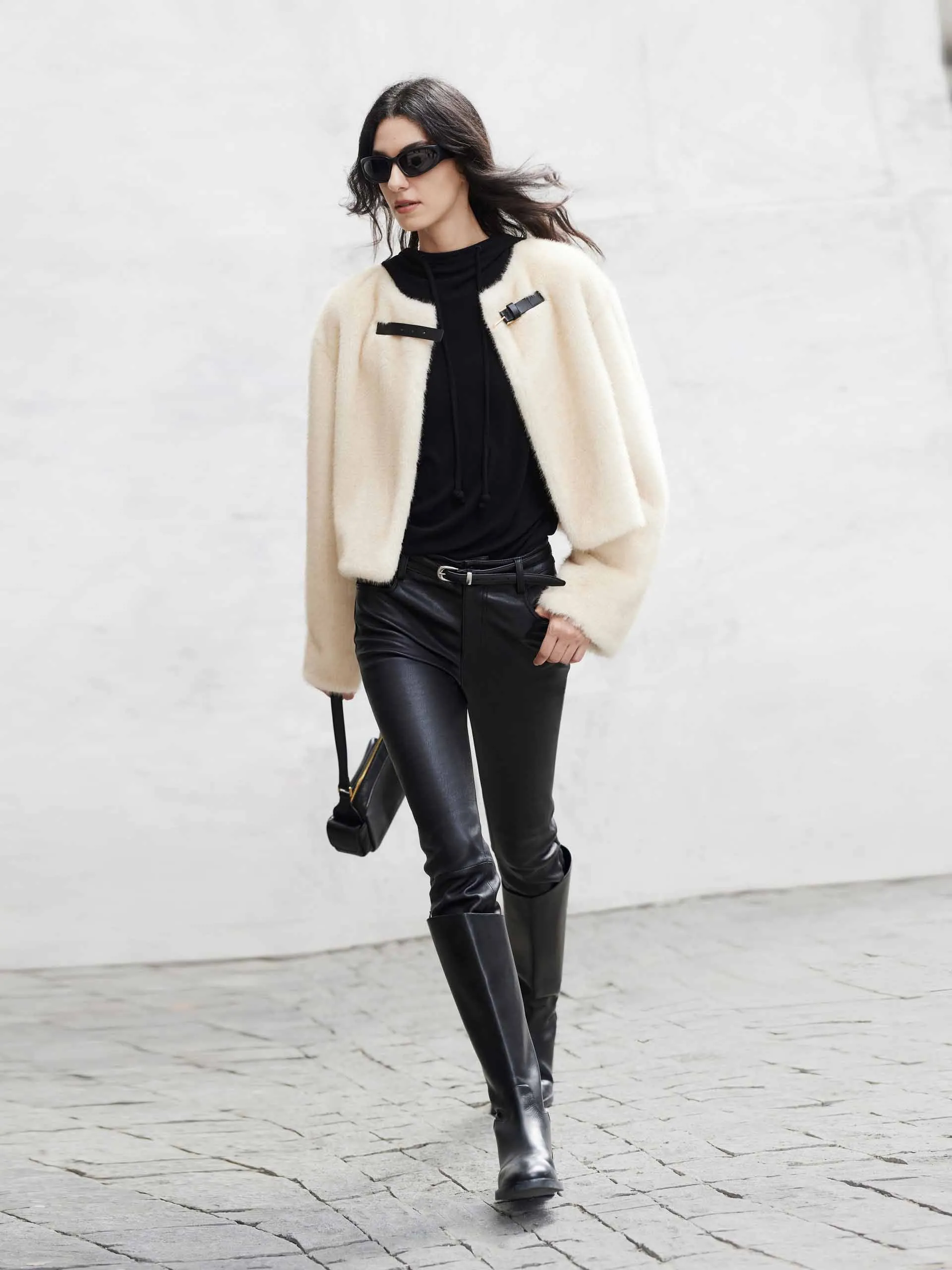 Cropped Faux Fur Coat sold by Mo&Co product image thumbnail 3
