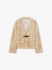 Buckle Faux Fur Coat sold by Mo&Co