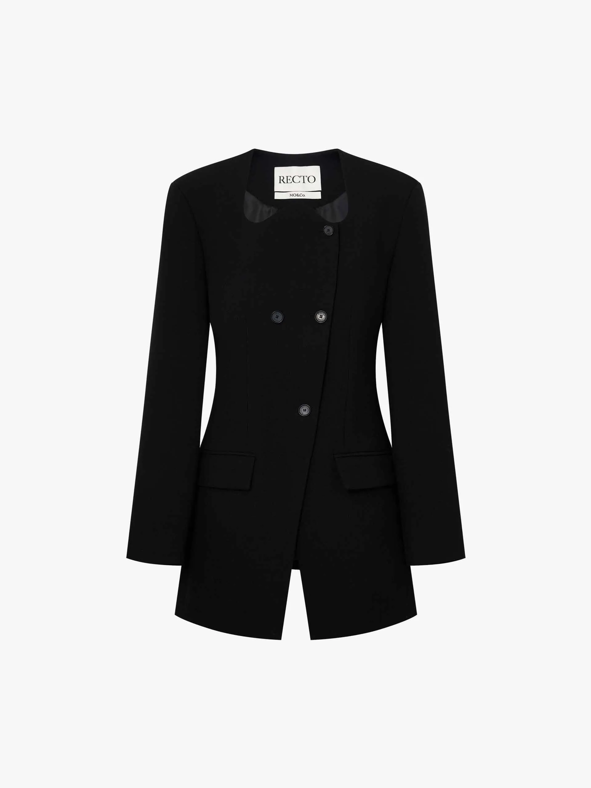 Wave Collar Wool Coat sold by Mo&Co product image thumbnail 5