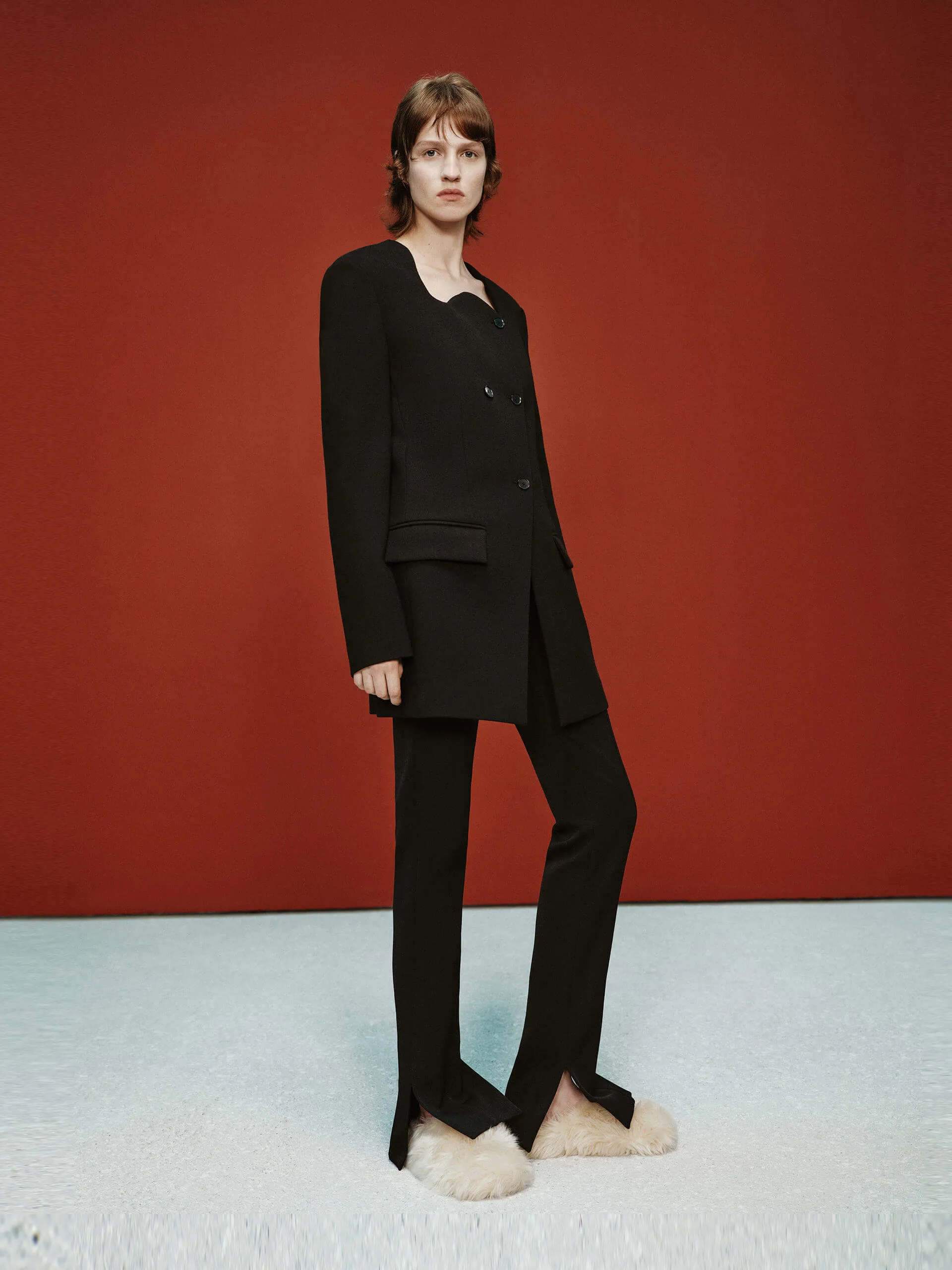 Wave Collar Wool Coat sold by Mo&Co product image thumbnail 3