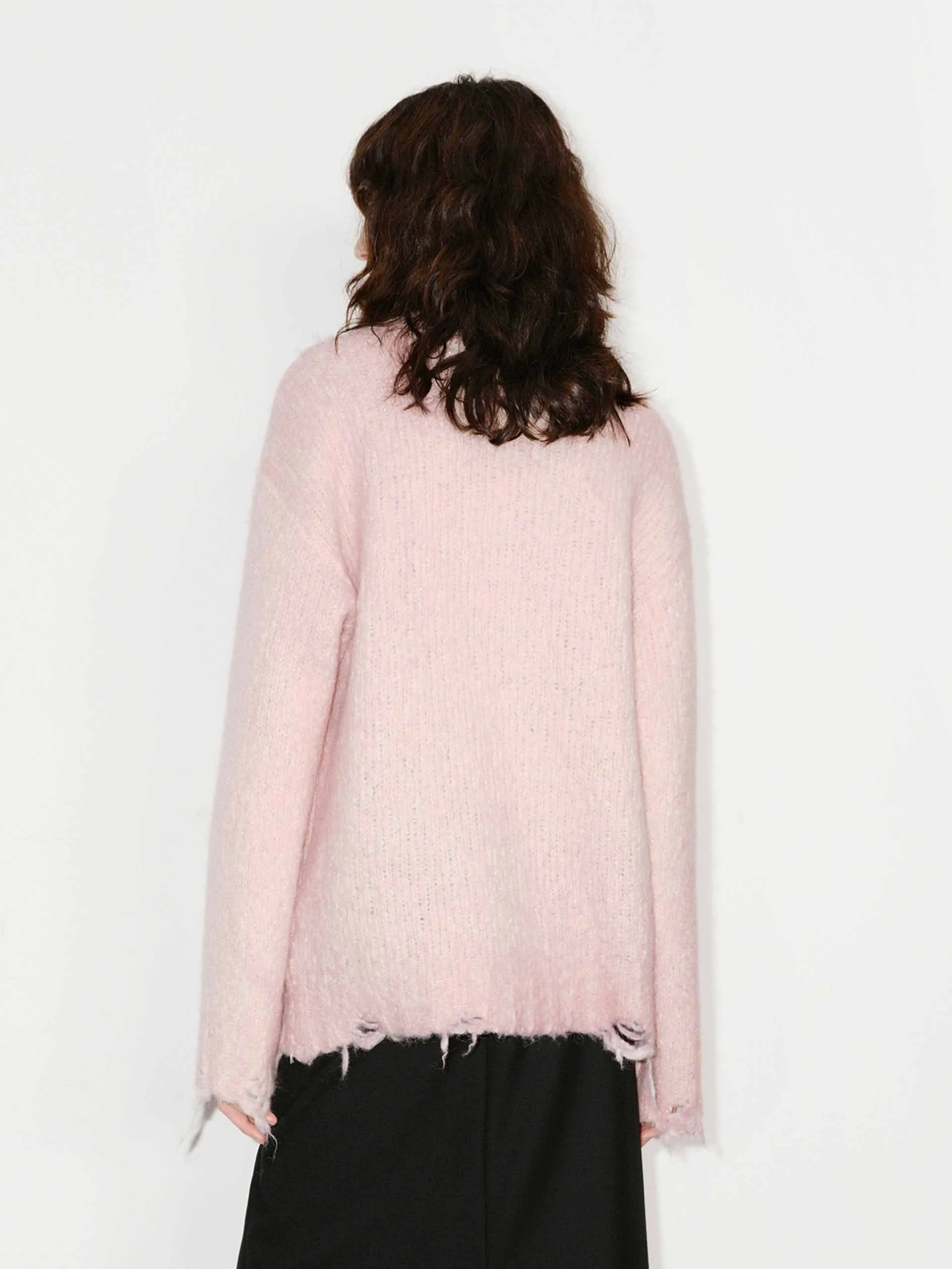 Ripped Detail Fluffy Sweater sold by Mo&Co product image thumbnail 3