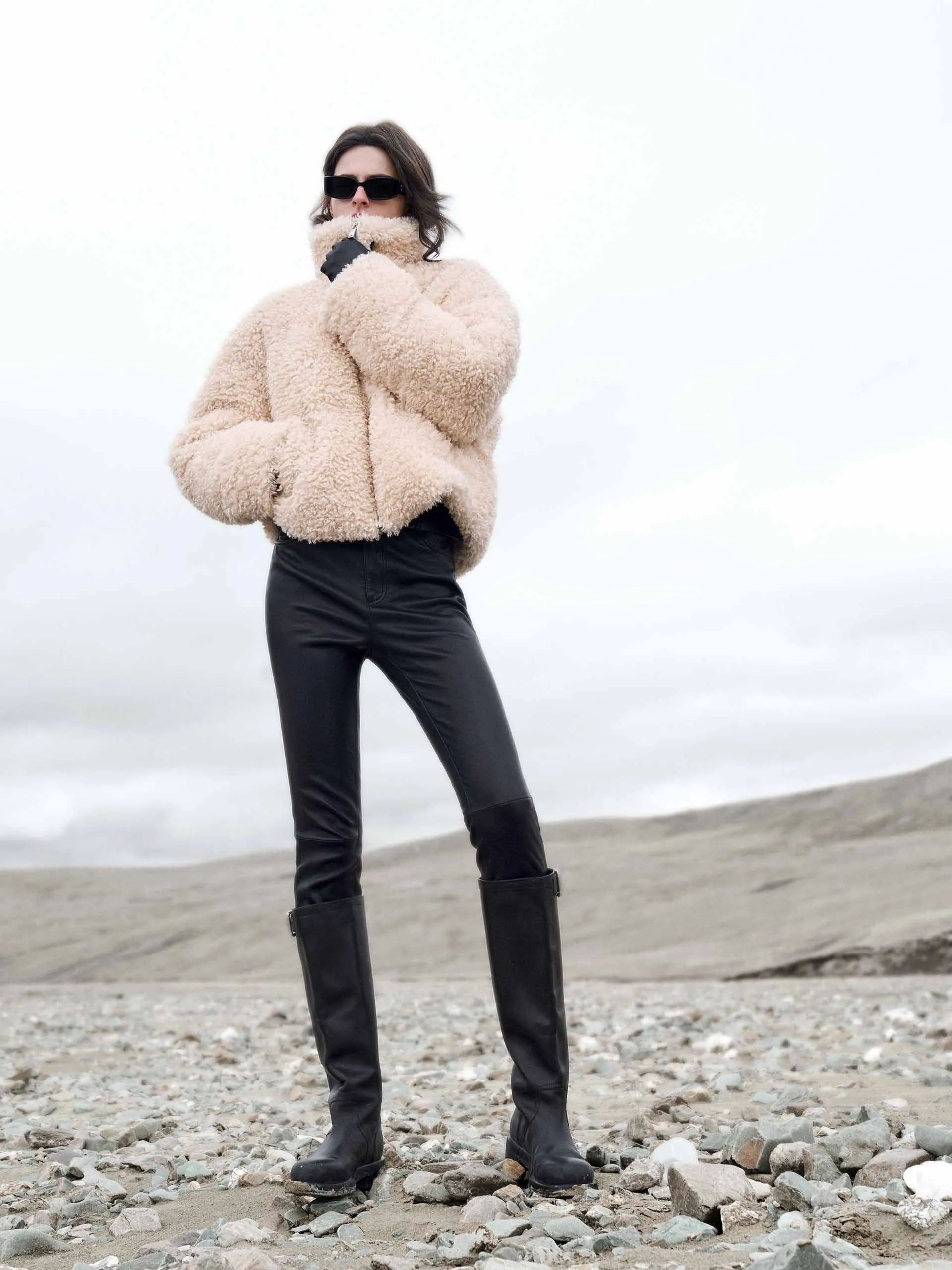 Faux Shearling Quilted Jacket sold by Mo&Co product image thumbnail 2