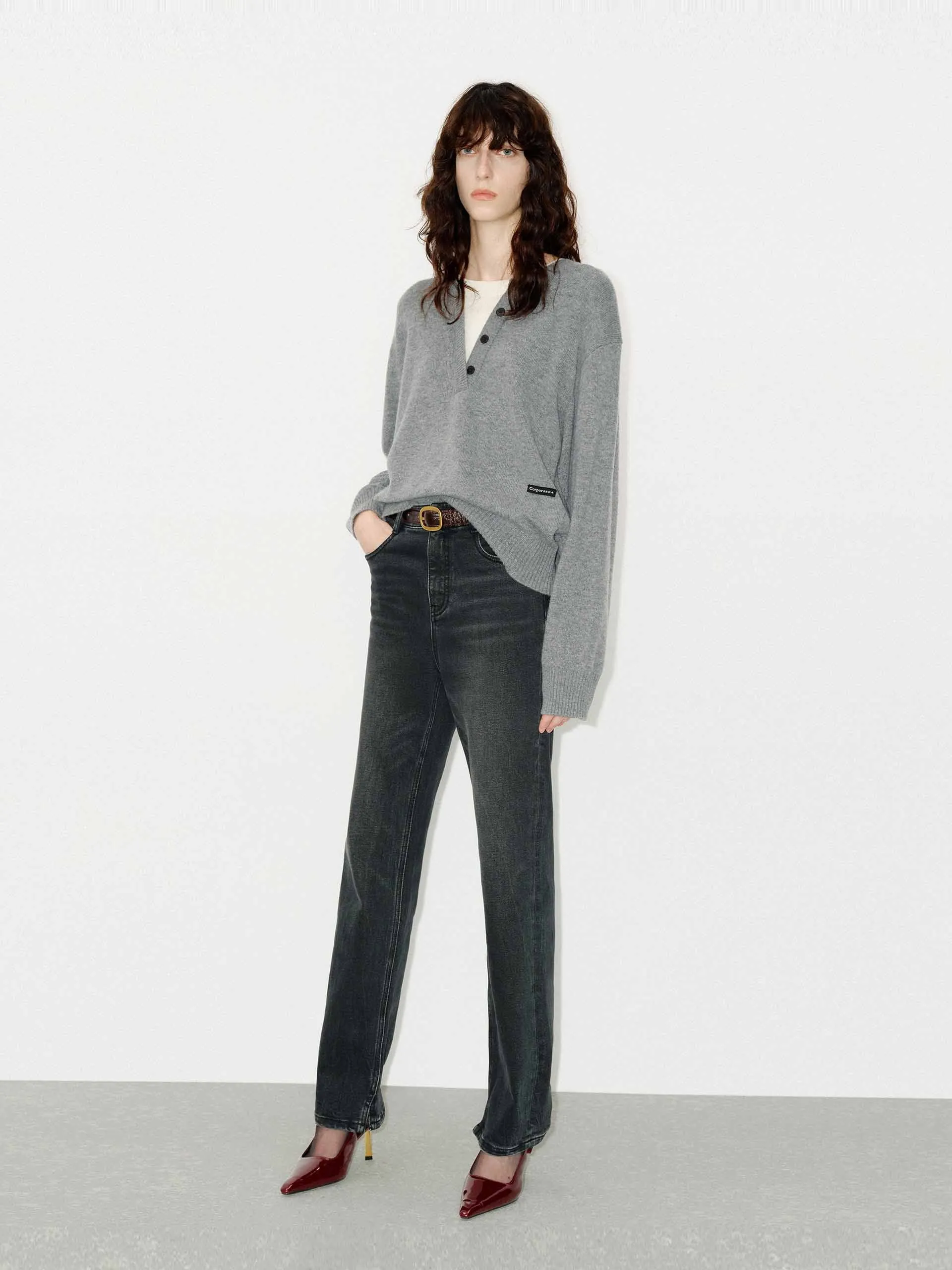 Cotton Blend Fitted Jeans sold by Mo&Co product image thumbnail 2