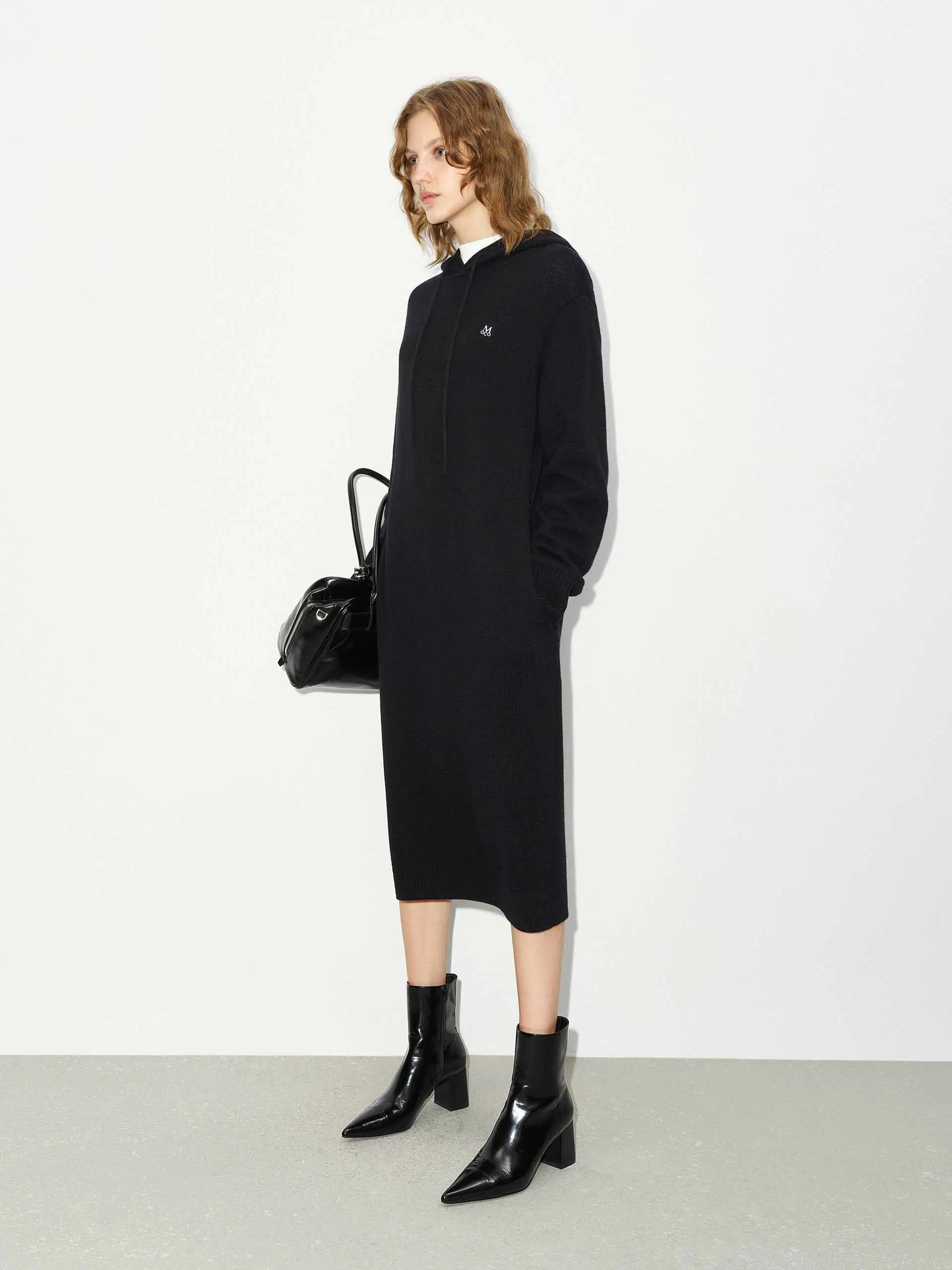 Wool Hood Midi Dress sold by Mo&Co product image thumbnail 2