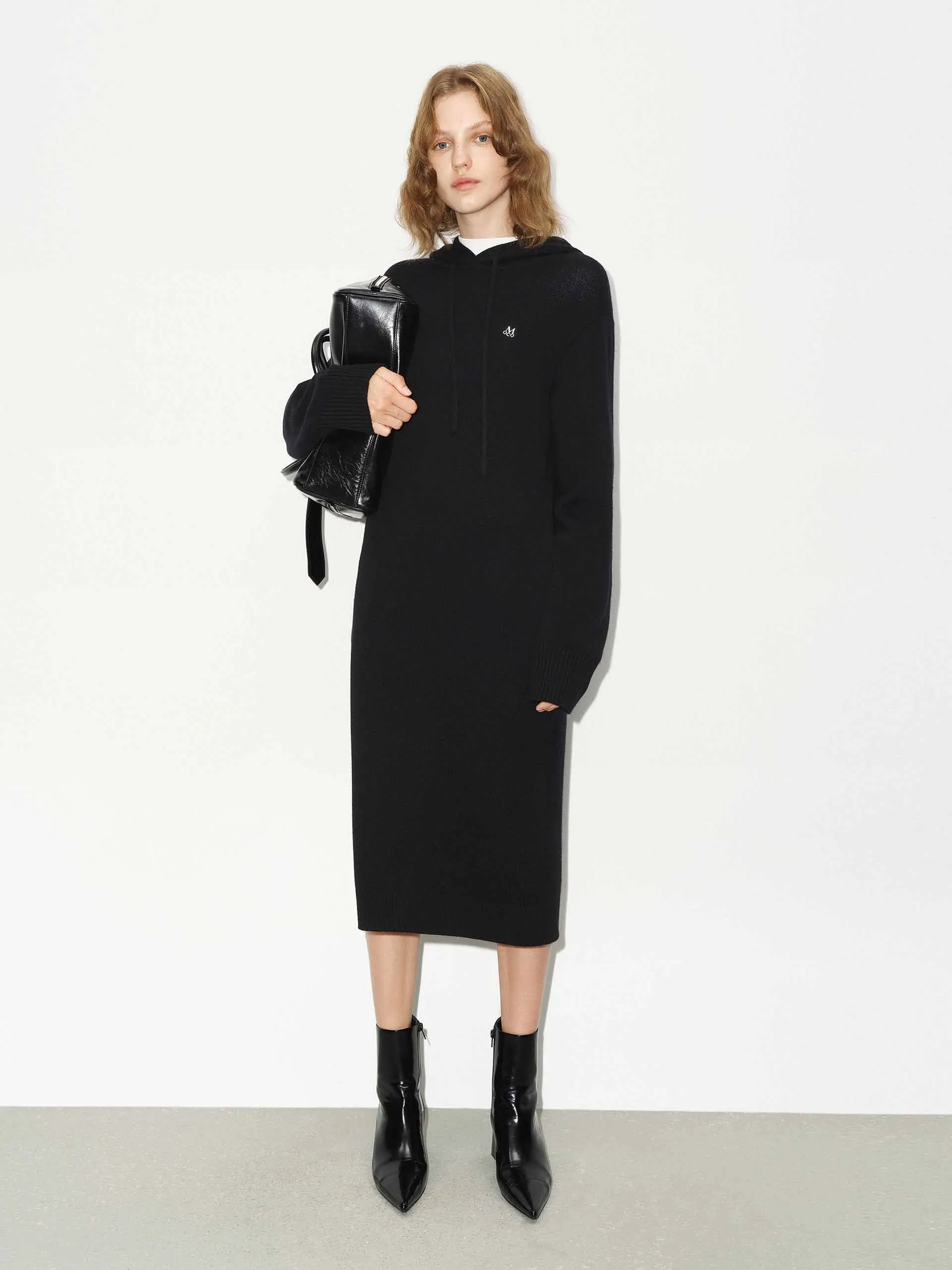 Wool Hood Midi Dress sold by Mo&Co