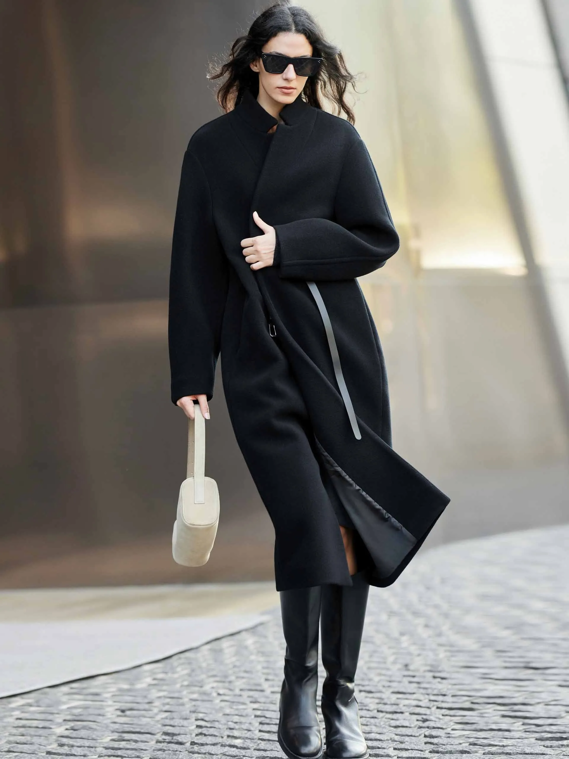 Merino Wool Belted Overcoat sold by Mo&Co product image thumbnail 4