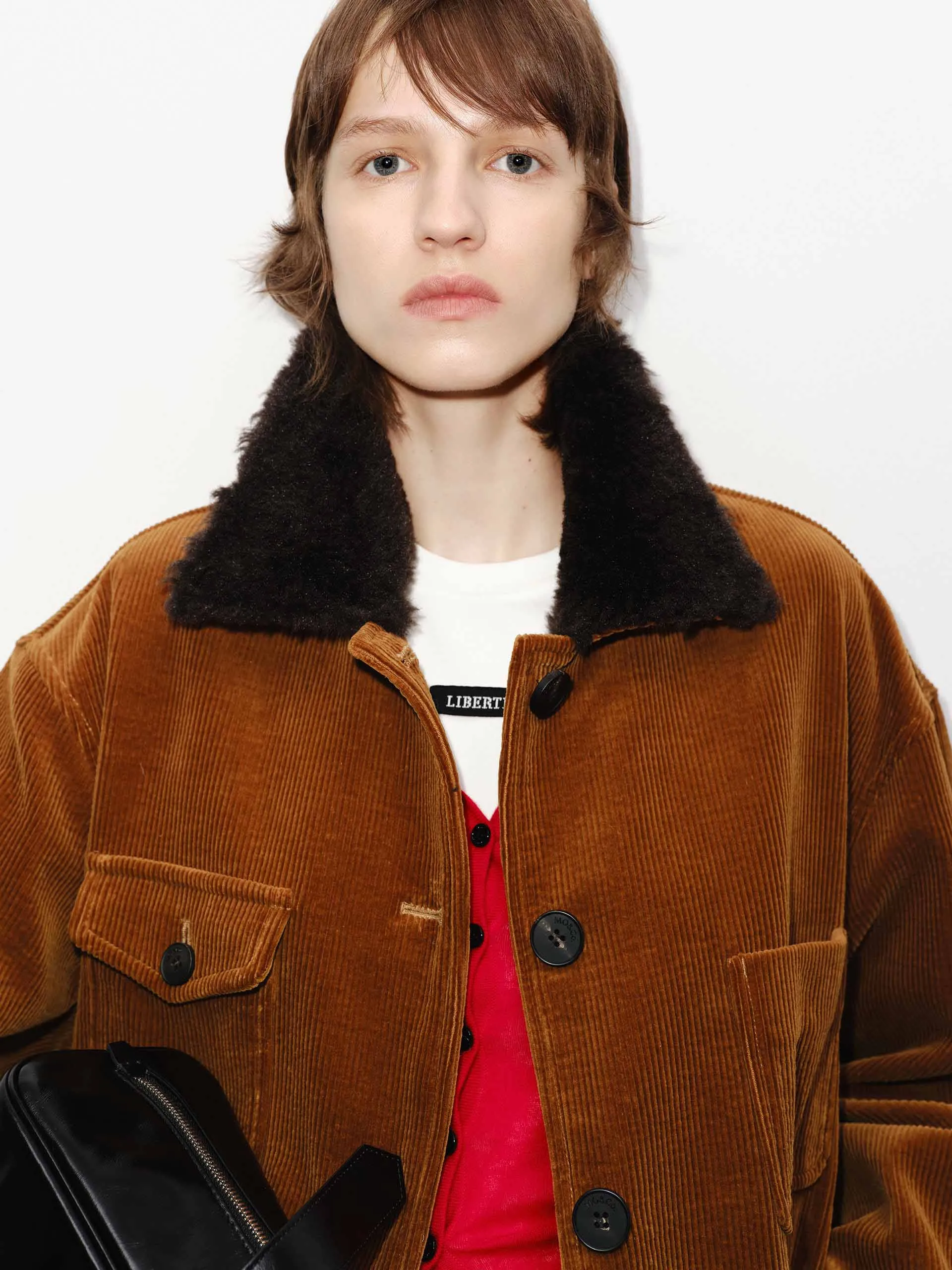 Contrast Collar Corduroy Coat sold by Mo&Co product image thumbnail 5