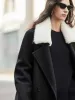 Fur Collar Quilted Coat with Belt sold by Mo&Co