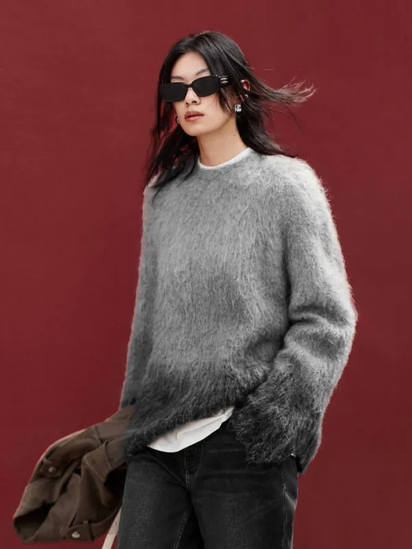 Gradient Detail Fluffy Sweater sold by Mo&Co