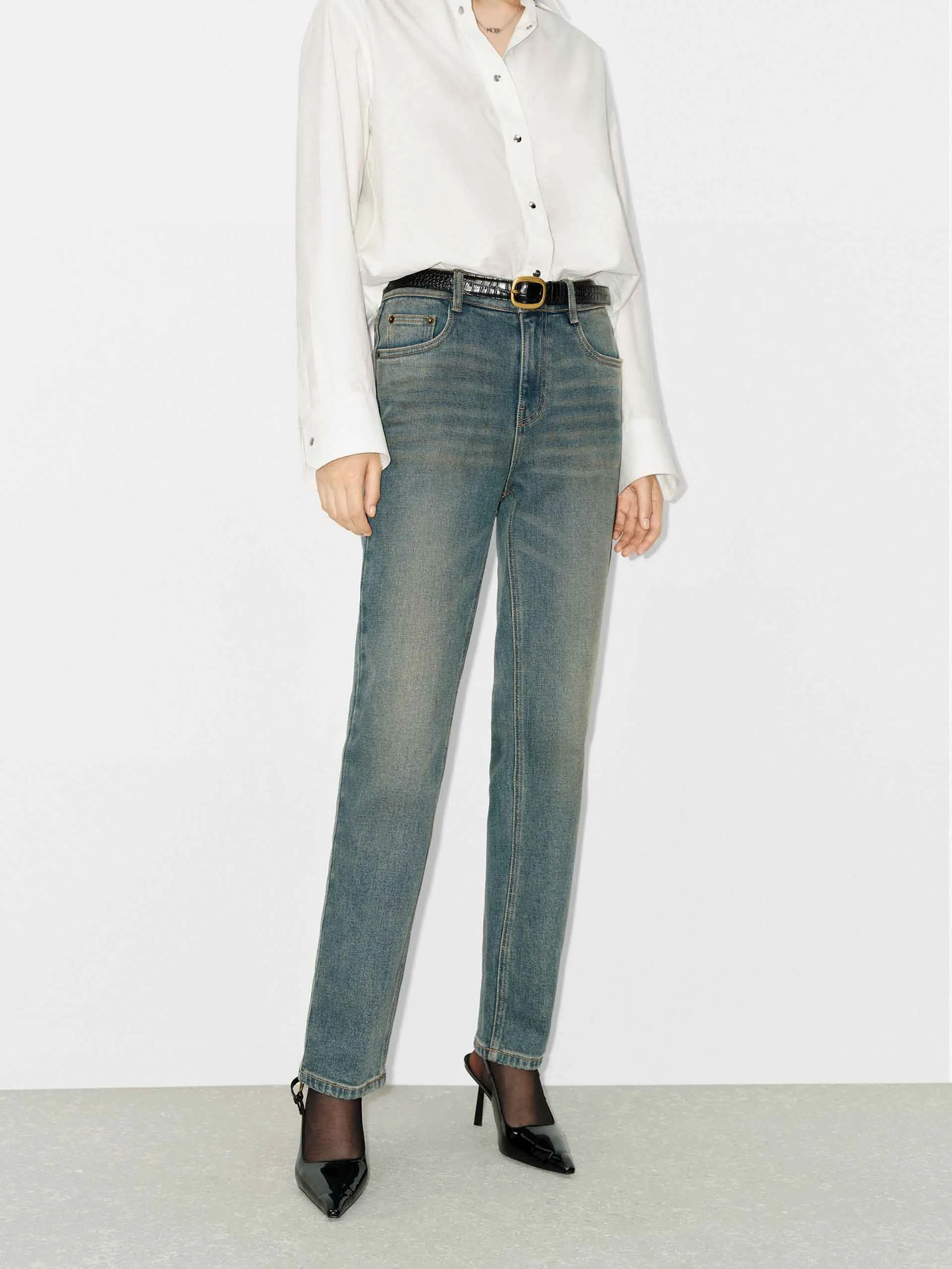 High Waist Ankle Jeans sold by Mo&Co