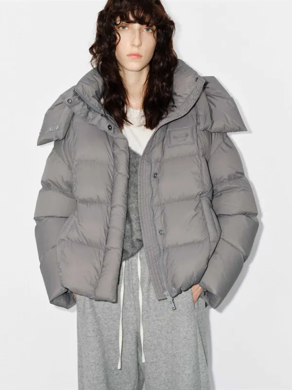 Cropped Hooded Puffer Jacket sold by Mo&Co
