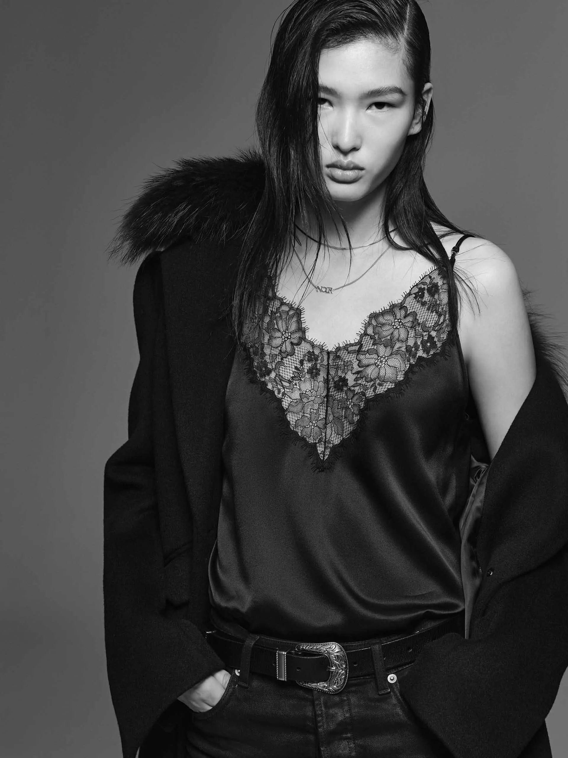 Fur Collar Structured Coat sold by Mo&Co product image thumbnail 3